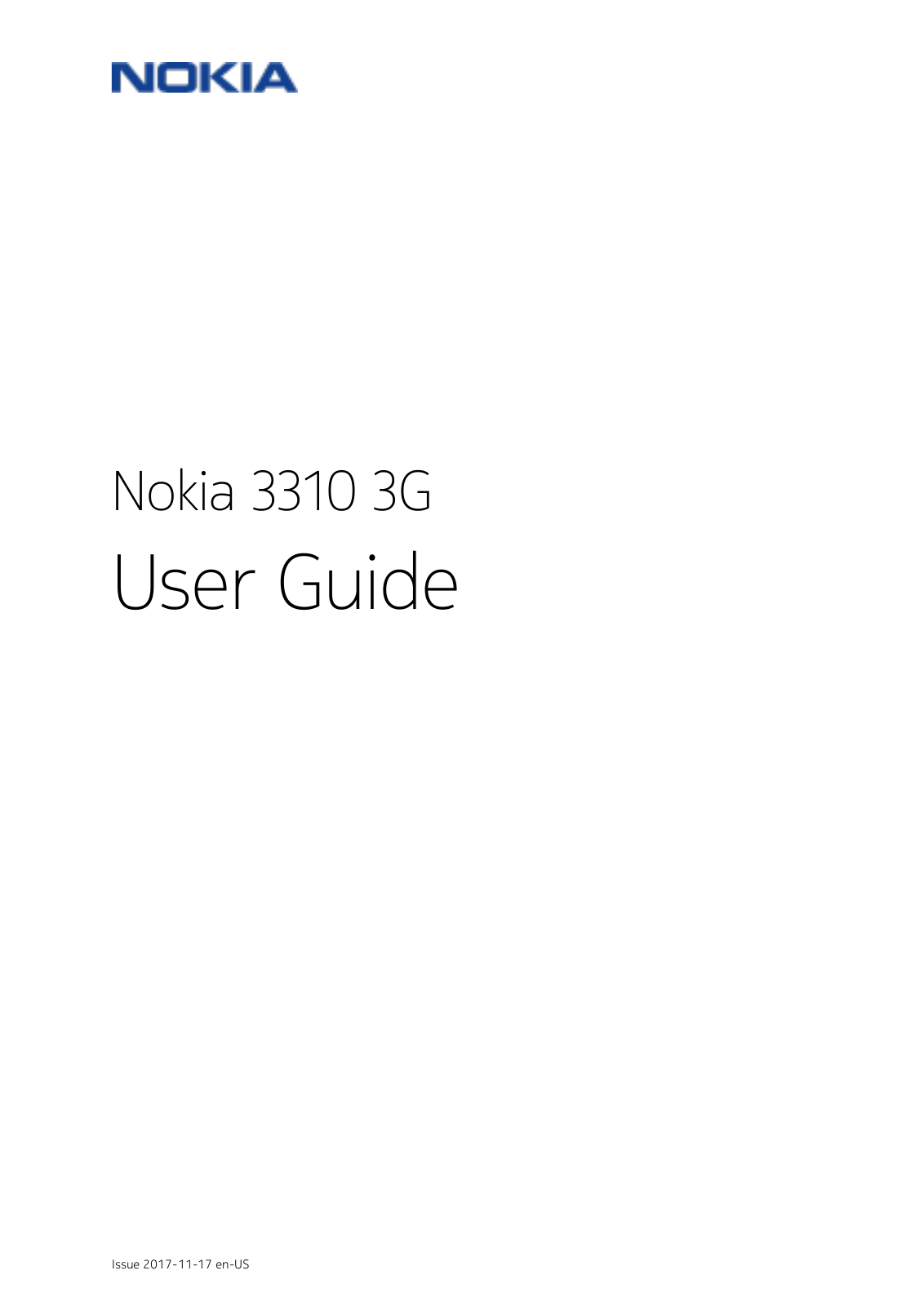 Nokia 3310 3G User Manual