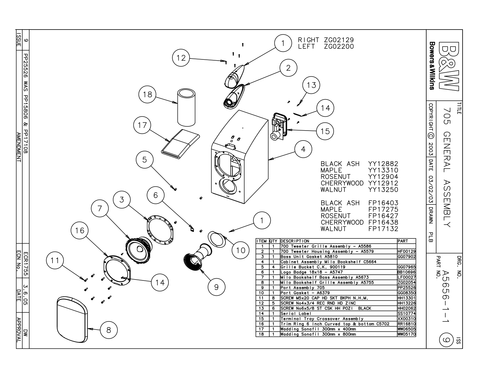 Bowers and Wilkins 705 Service manual