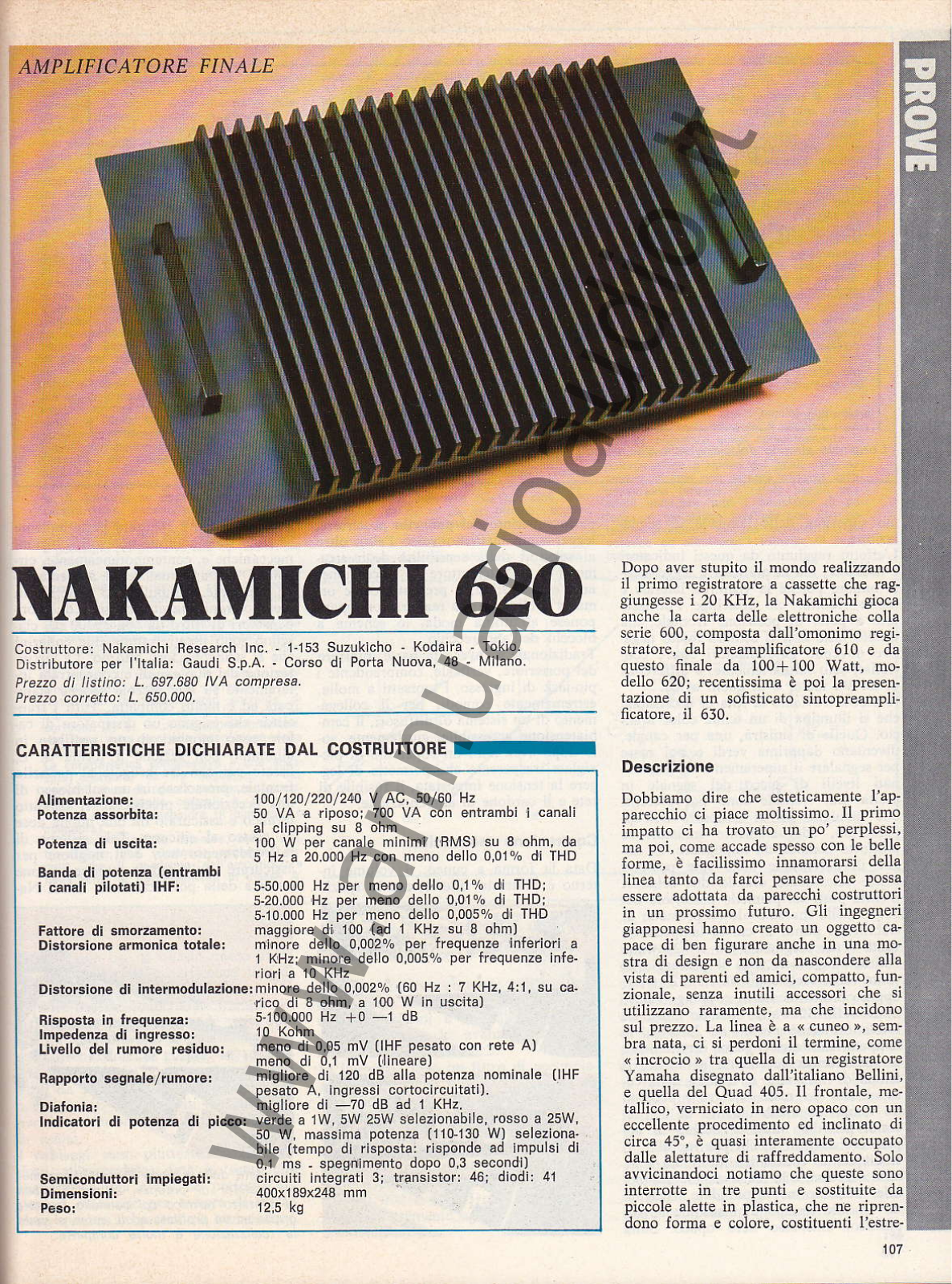 Nakamichi 620 User Manual