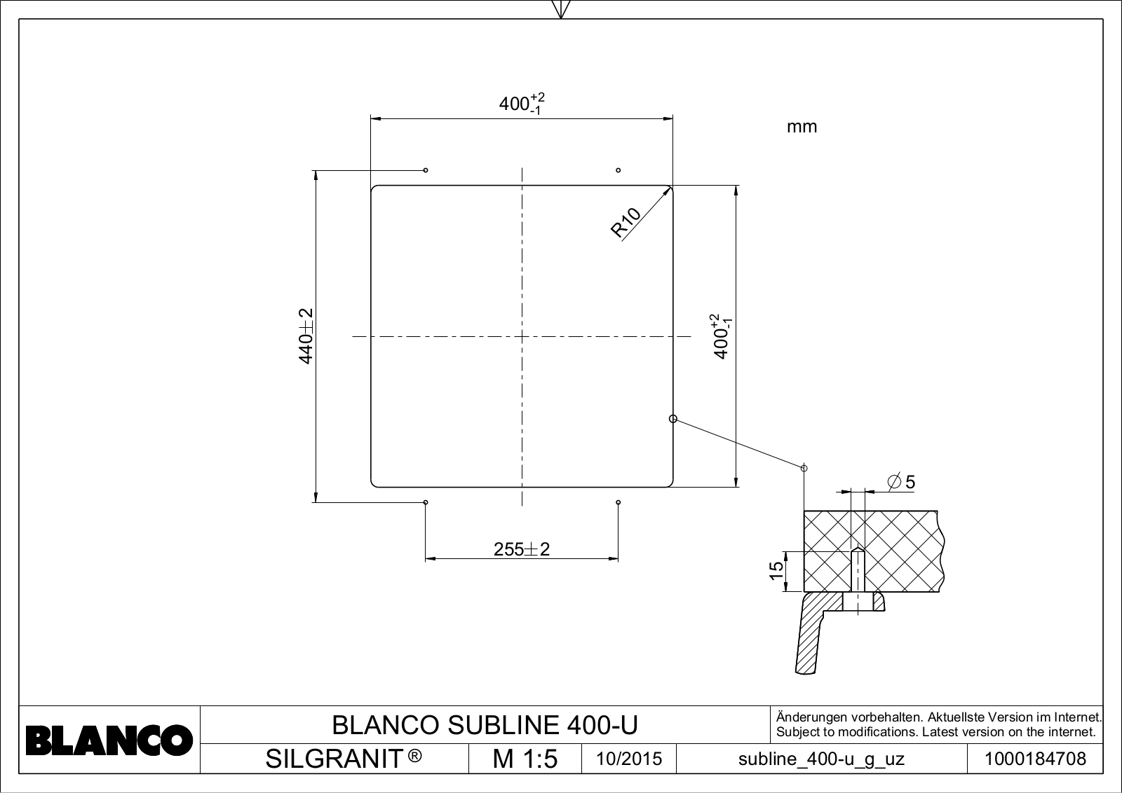 Blanco Subline 400-U Service Manual