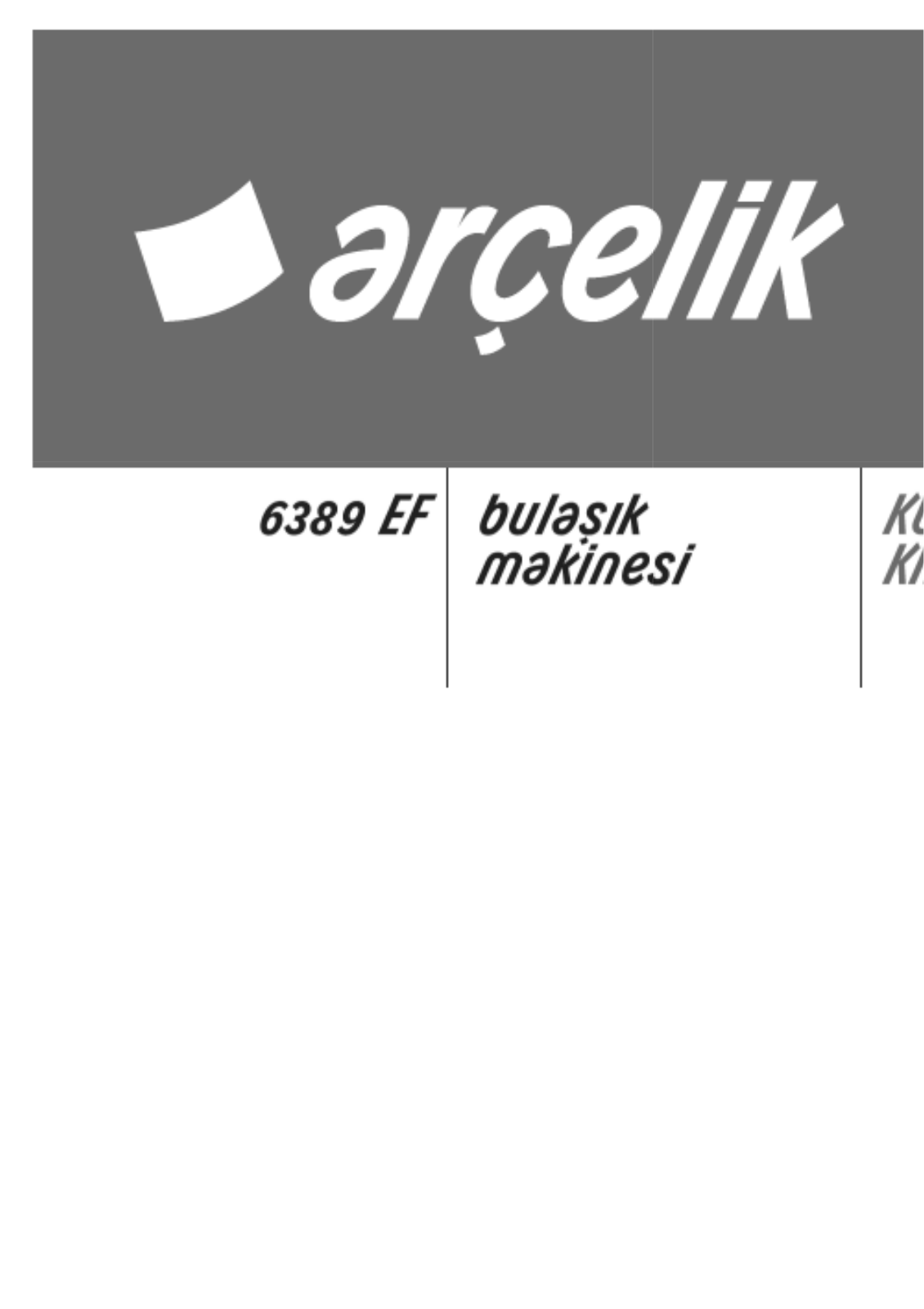 Arçelik 6389EF User manual