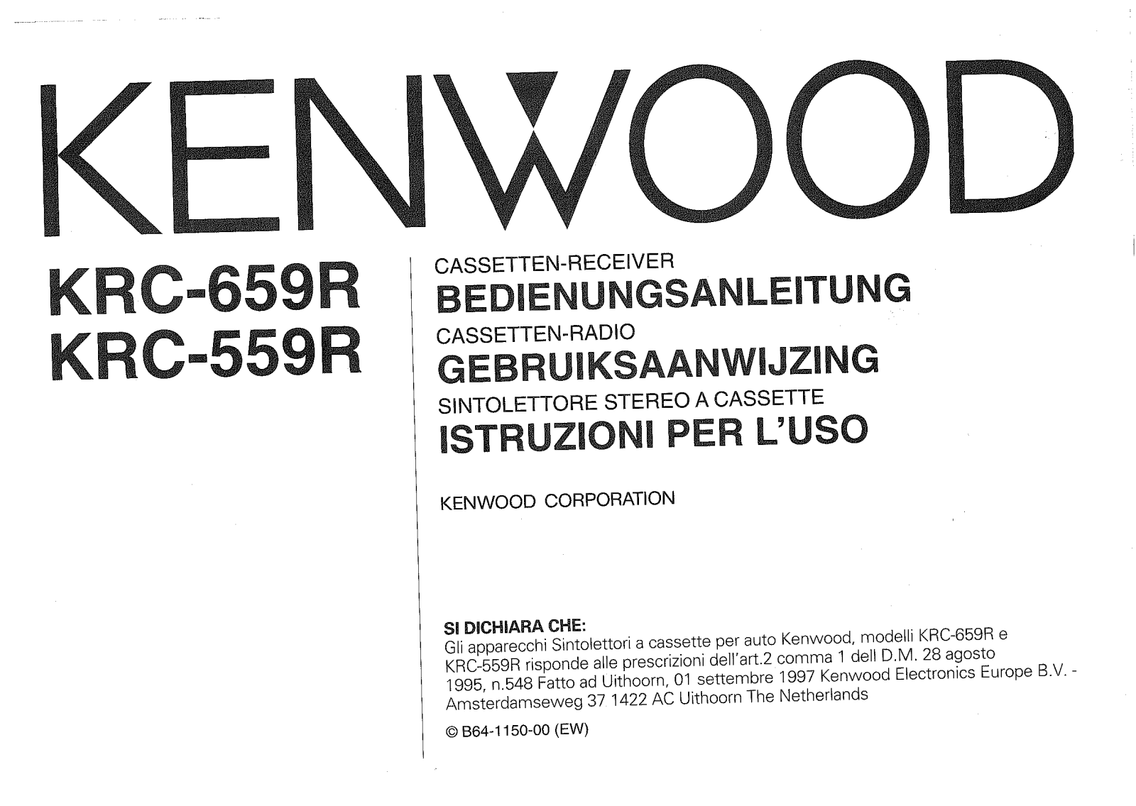 Kenwood KRC-659R, KRC-559R Owner's Manual