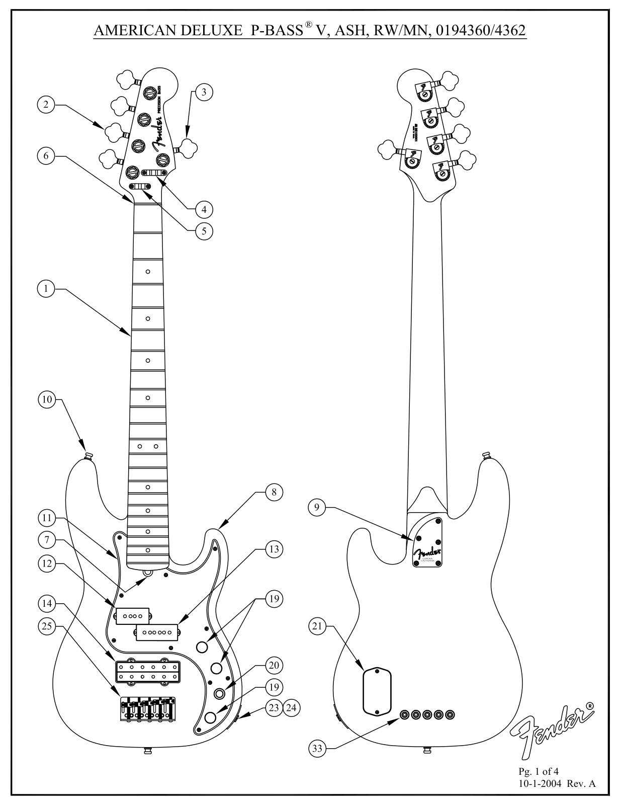 Fender American-Deluxe-P-Bass Service Manual