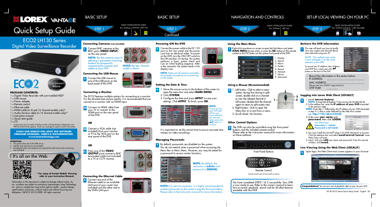 Lorex LH130 ECO2 Quick Start Manual