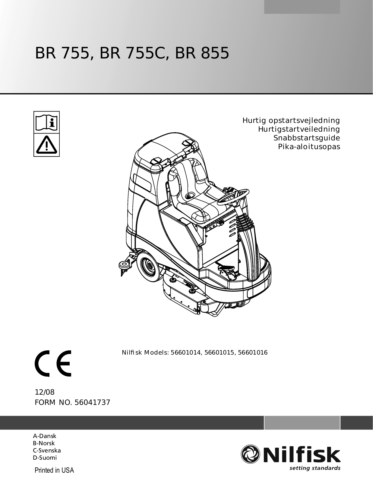 Nilfisk BR 855, BR 755, BR 755C Manual