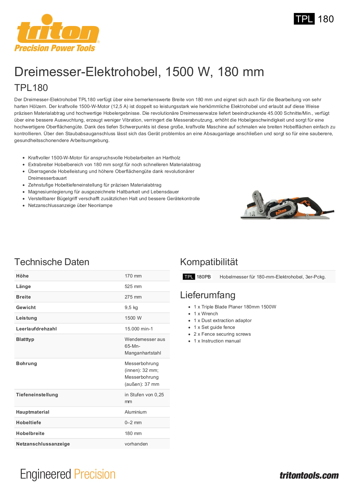 Triton TPL180 User Manual