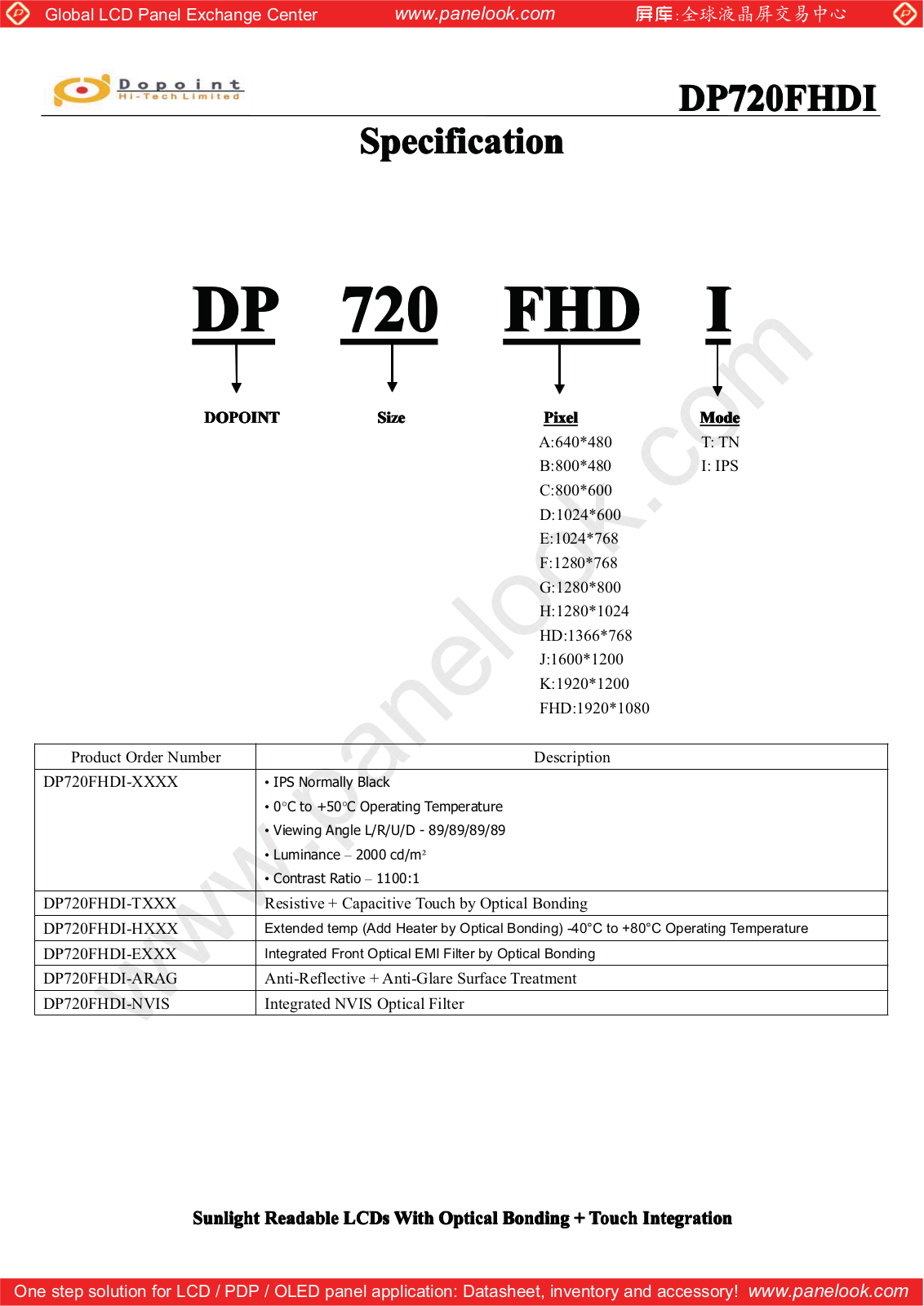 Dopoint DP720FHDI Specification