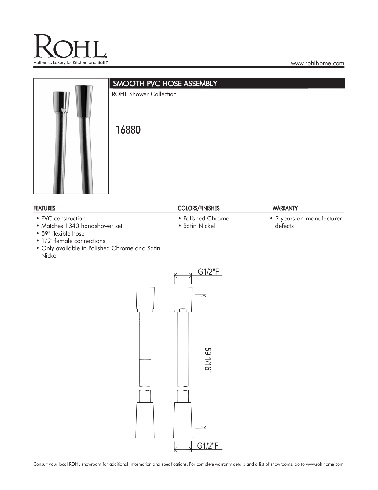 Rohl 16880STN User Manual