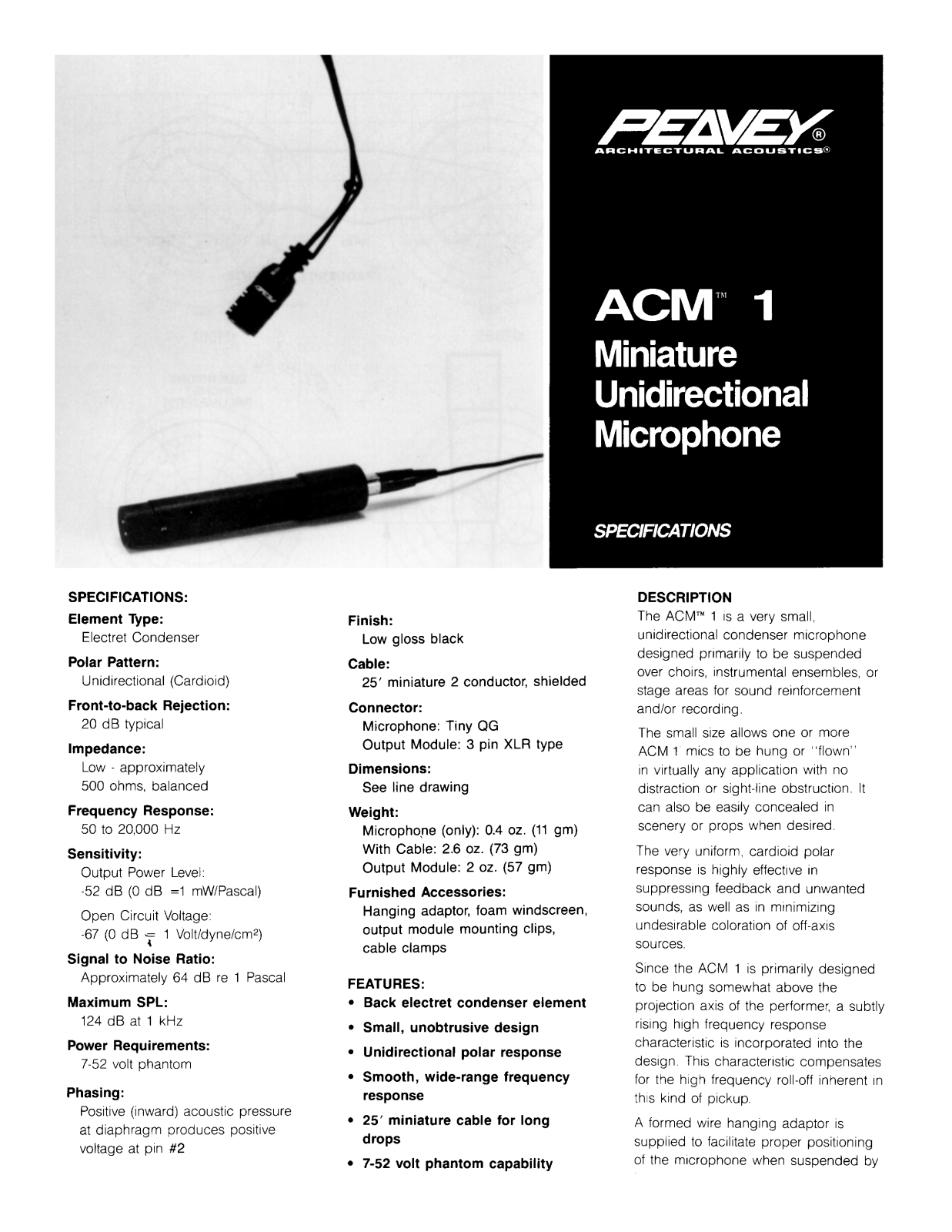 Peavey ACM-1 User Manual