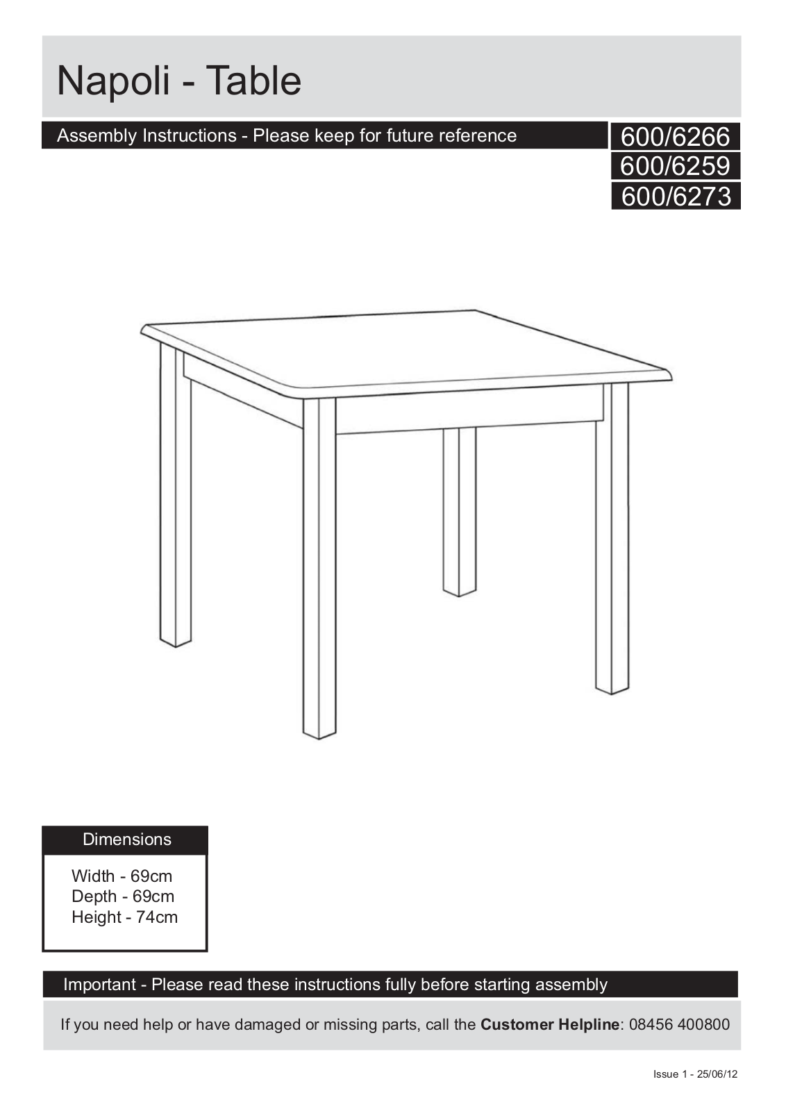 Argos 600/6266, 600/6259, 600/6273 User guide - ManualMachine.com
