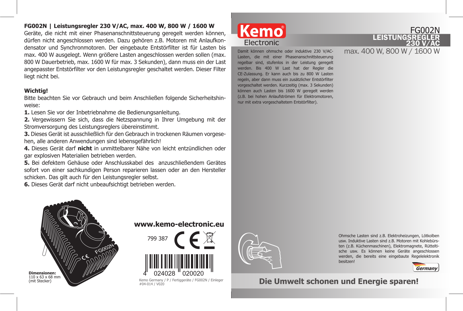 Kemo FG002N User guide