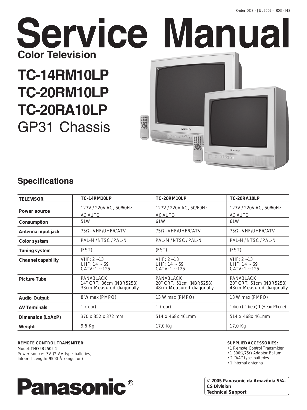 Panasonic tc 14rm10lp, tc 20rm10lp, tc 20ra10lp Diagram