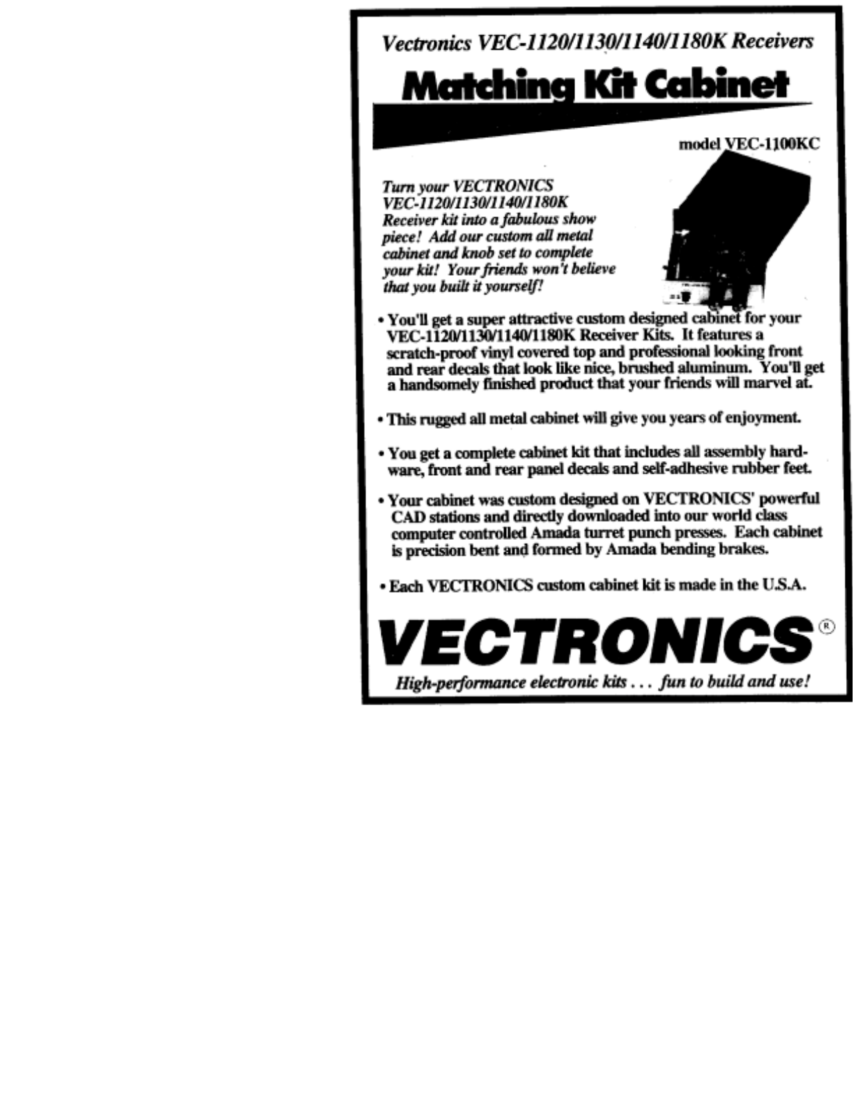 Vectronics VEC-1100KC Instruction Manual