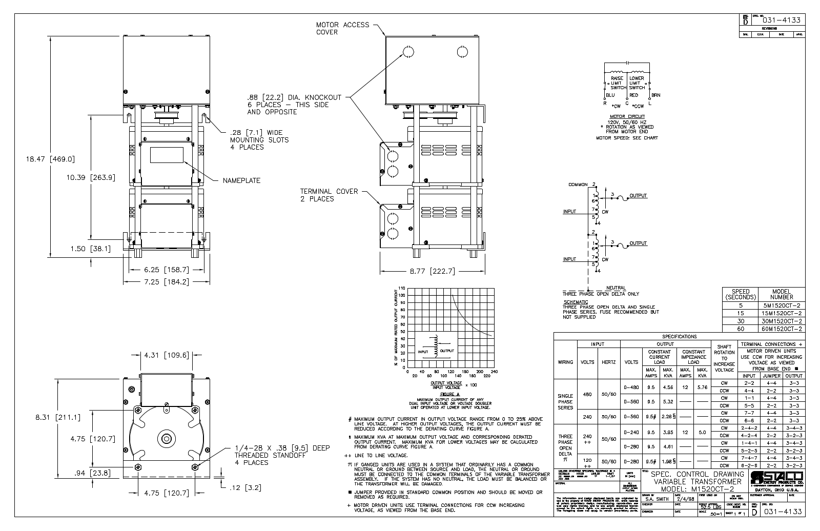 Staco Energy M1520CT-2 Dimensional Sheet - ManualMachine.com