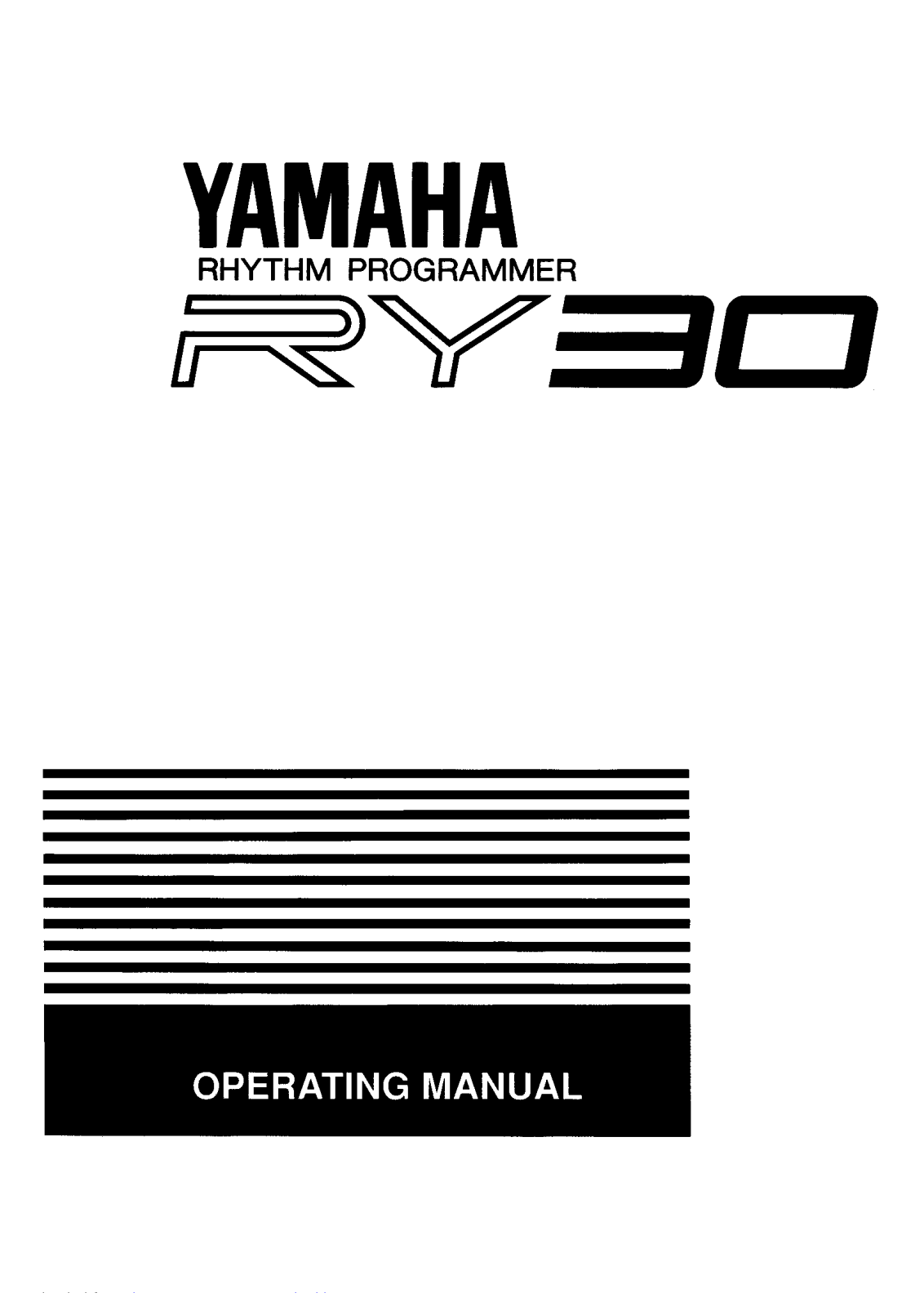 Yamaha Audio RY30 User Manual