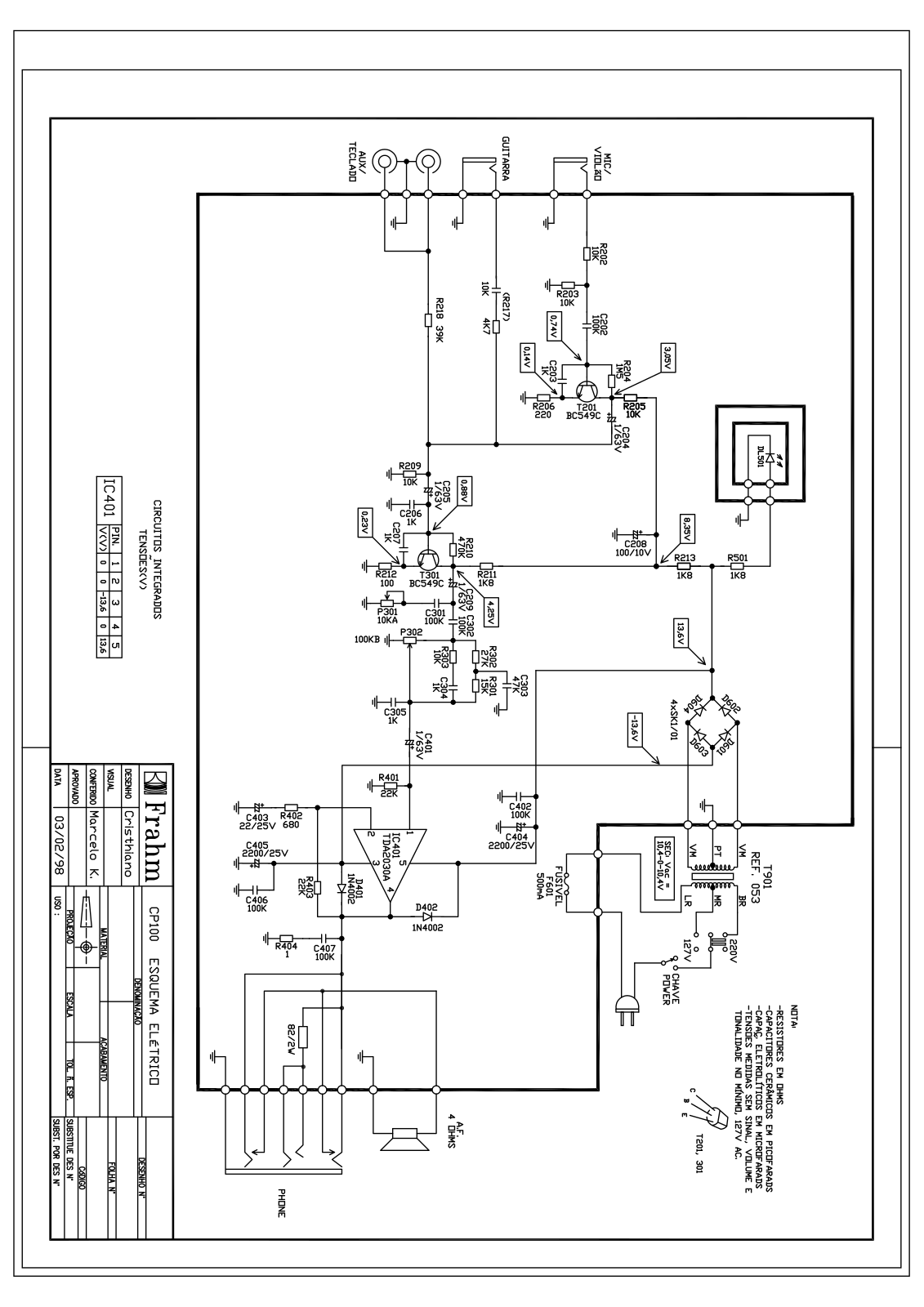 FRAHM CP100 Schematic - ManualMachine.com