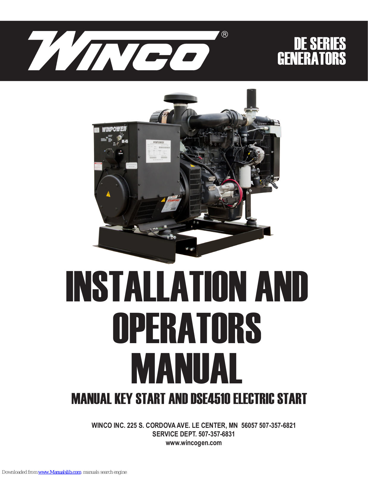 Winco DE20I4-3, DE-20I4-4, DE20I4-17, DE20I4-18, DE30I4-3 Installation And Operator's Manual