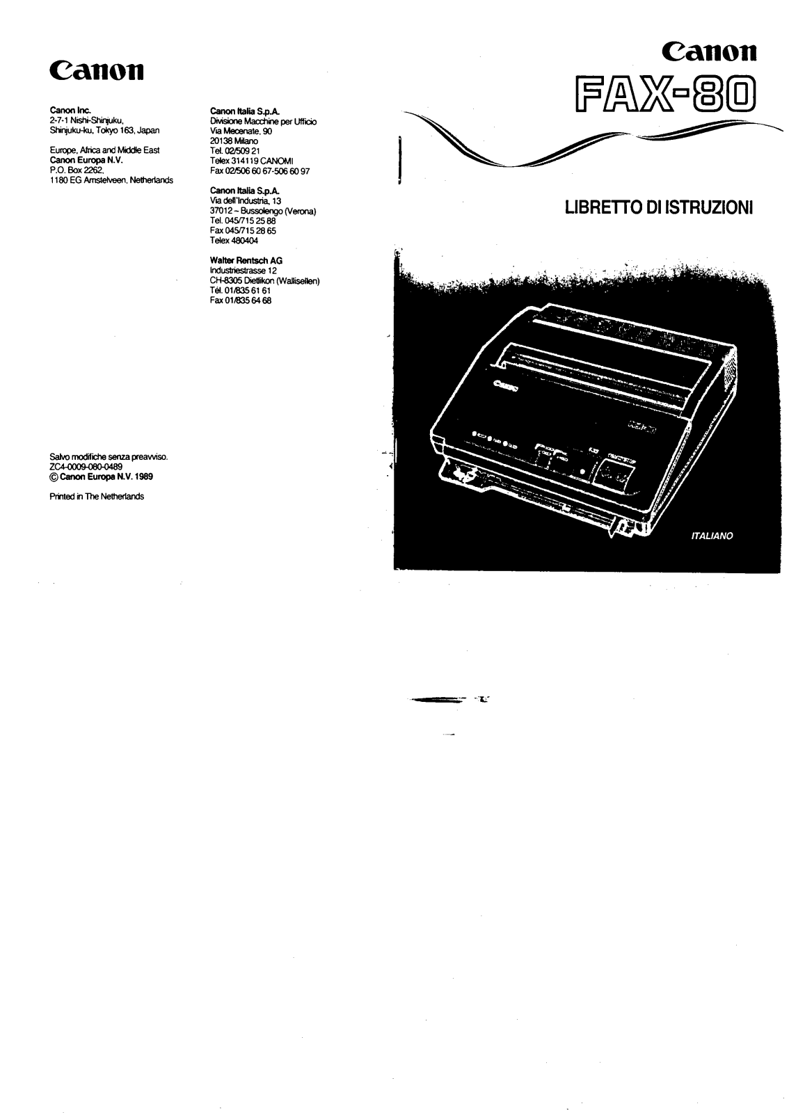 Canon FAX-80 User Manual