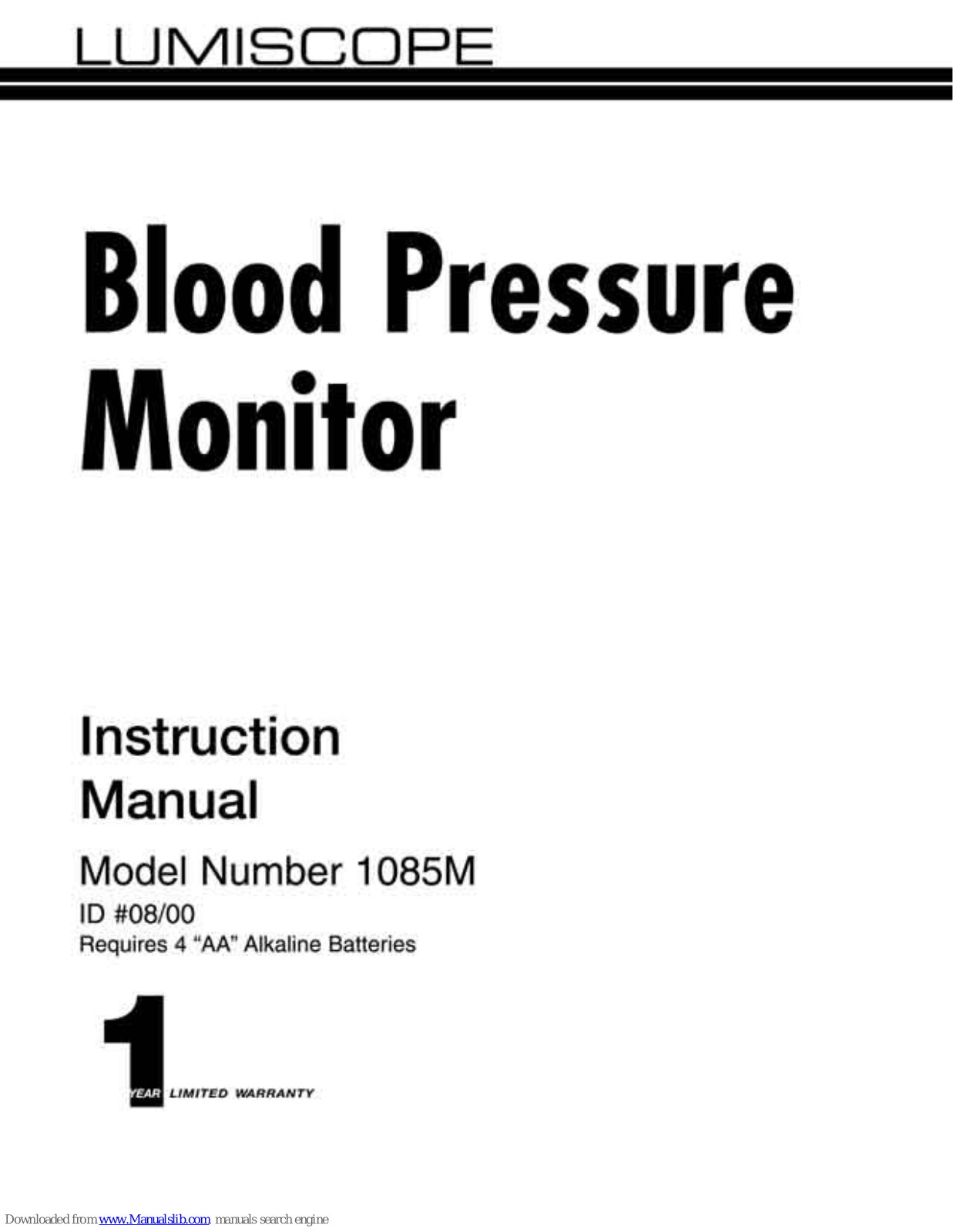 Lumiscope 1085M Instruction Manual