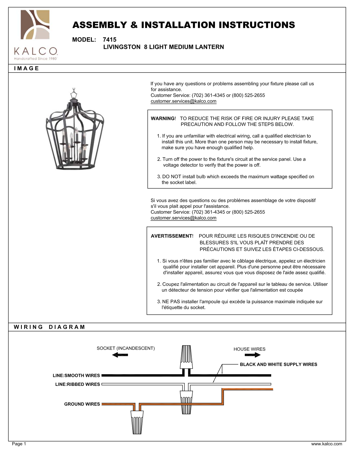 Kalco 7415PS Assembly Guide - ManualMachine.com