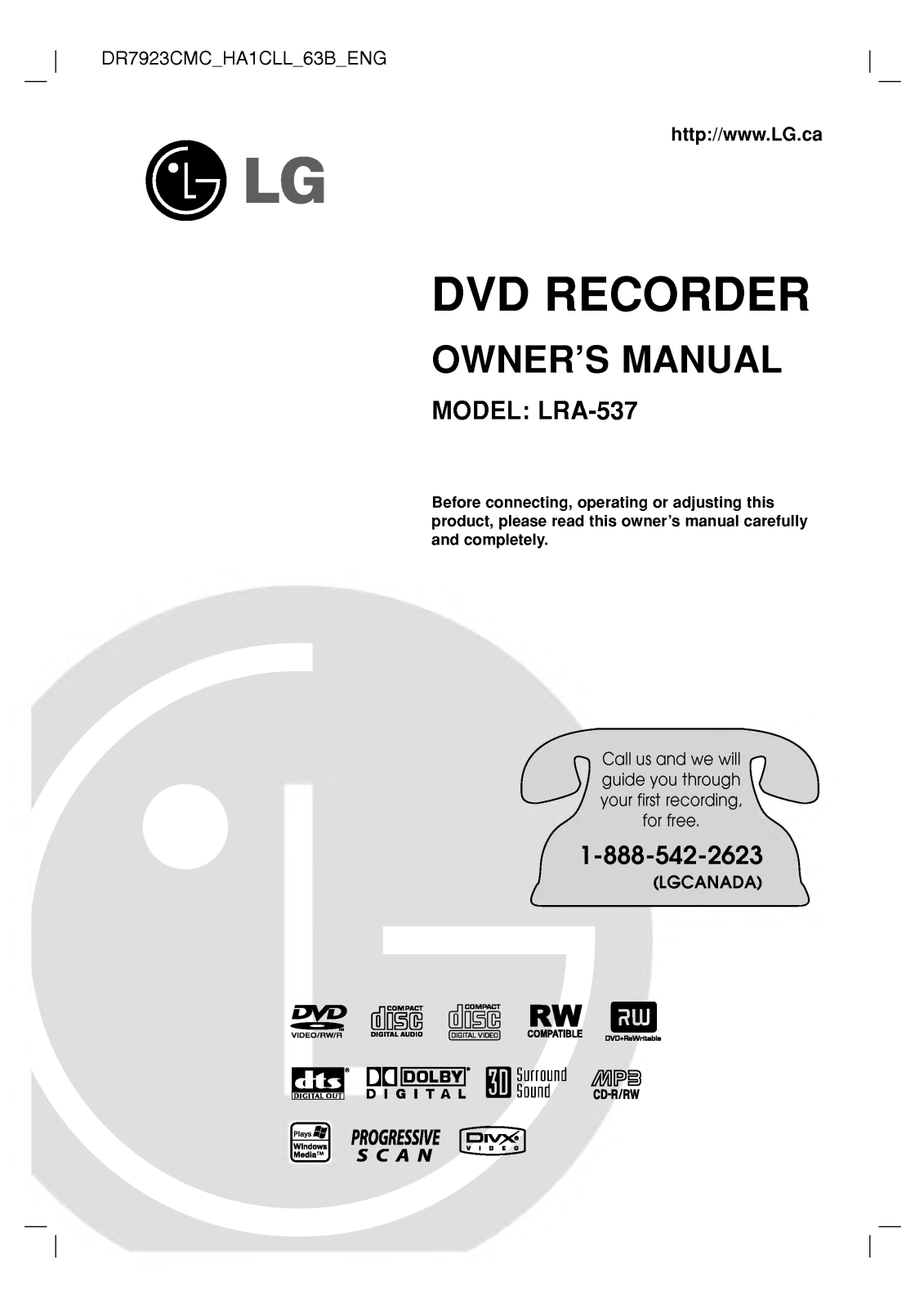 LG LRA-537 User Manual