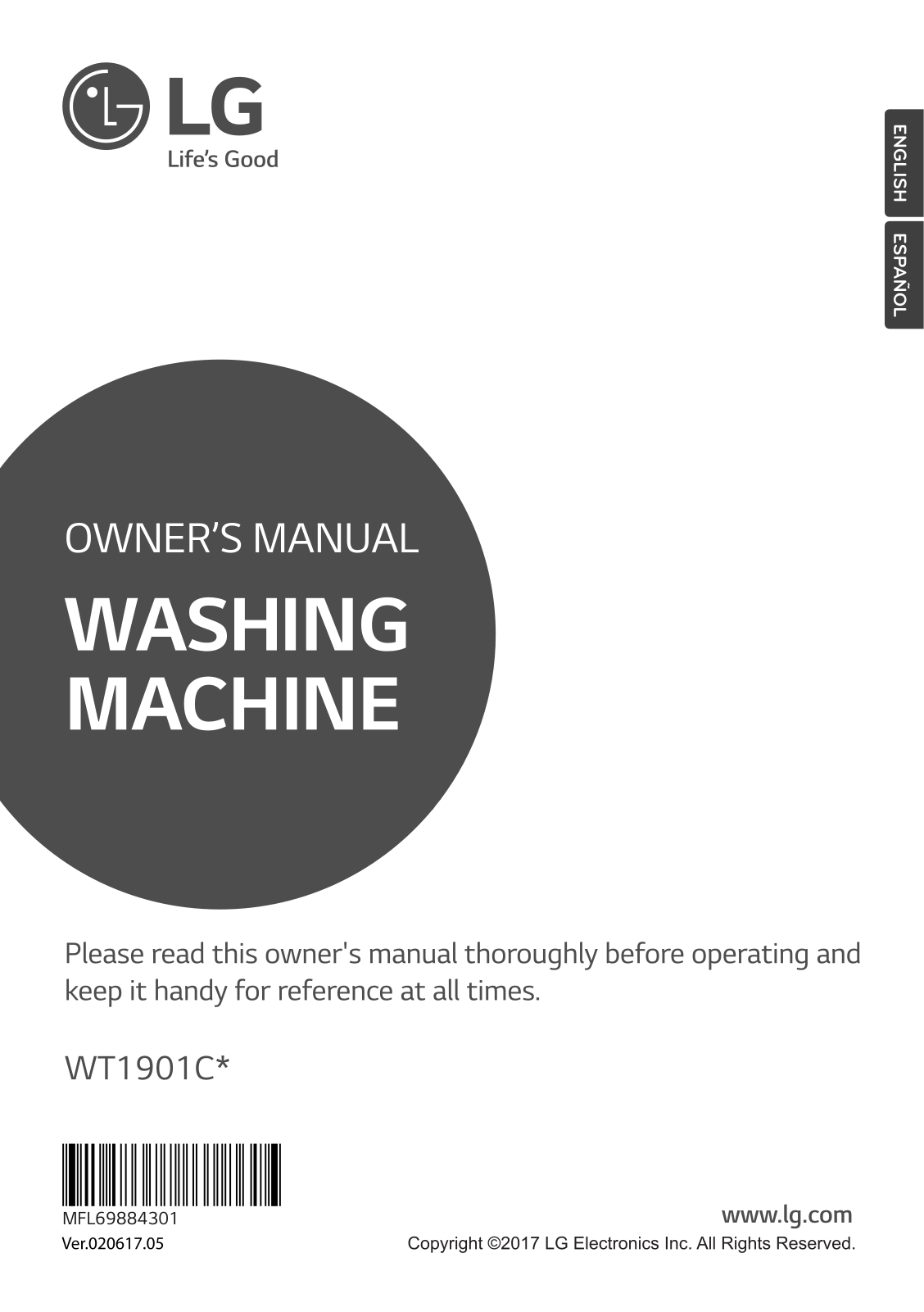Lg WT1901CW Owners Manual