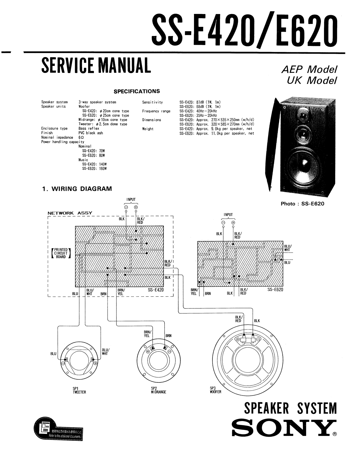 Sony SSE-620 Service manual