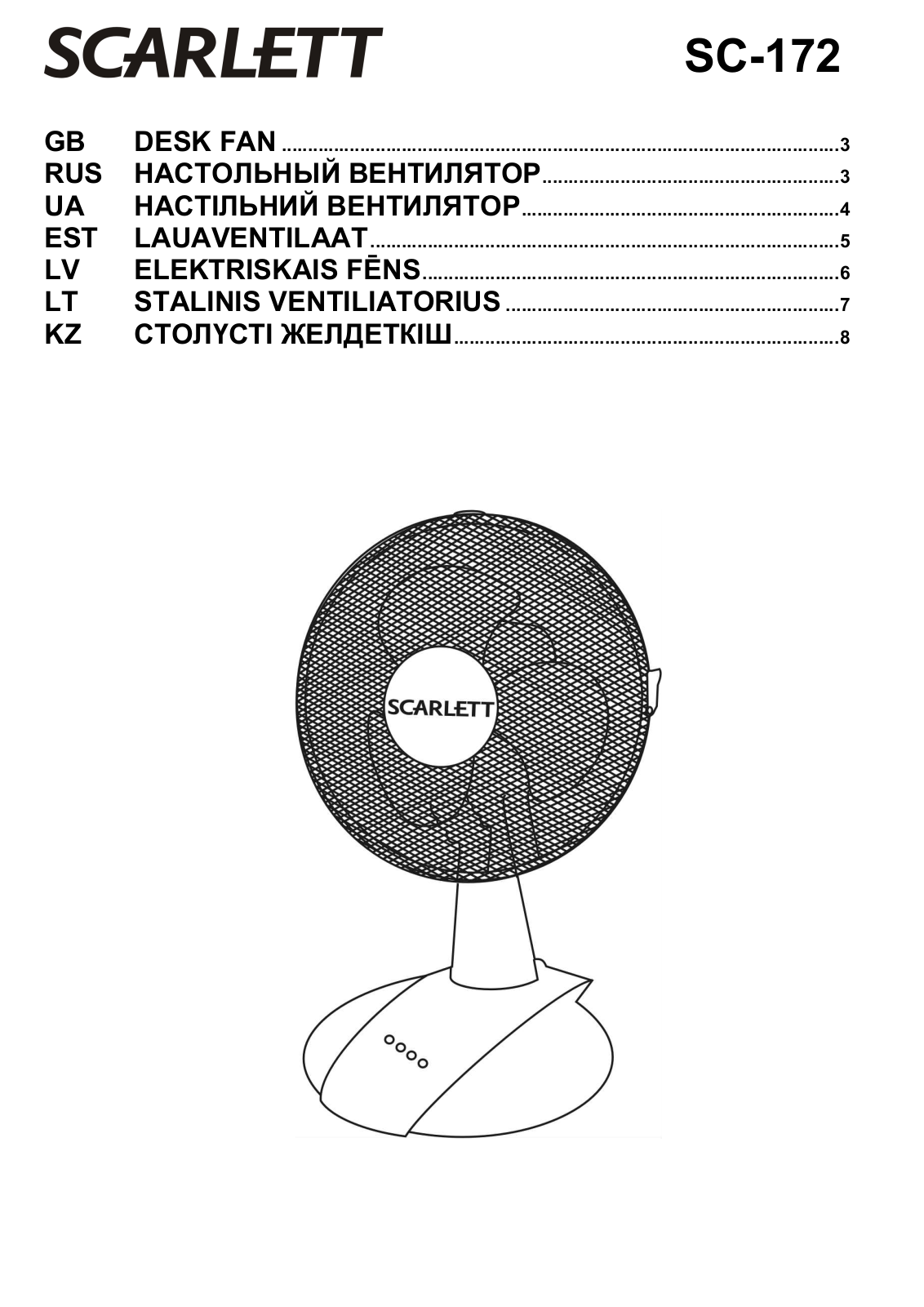 Scarlett SC-172 User Manual