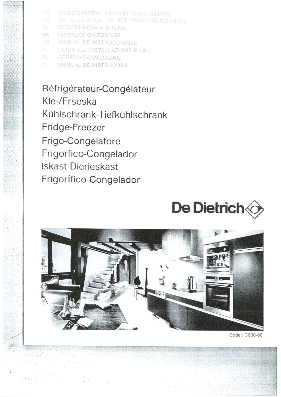 De dietrich DKA869X, DKA866X, DKA866M User and installation Manual