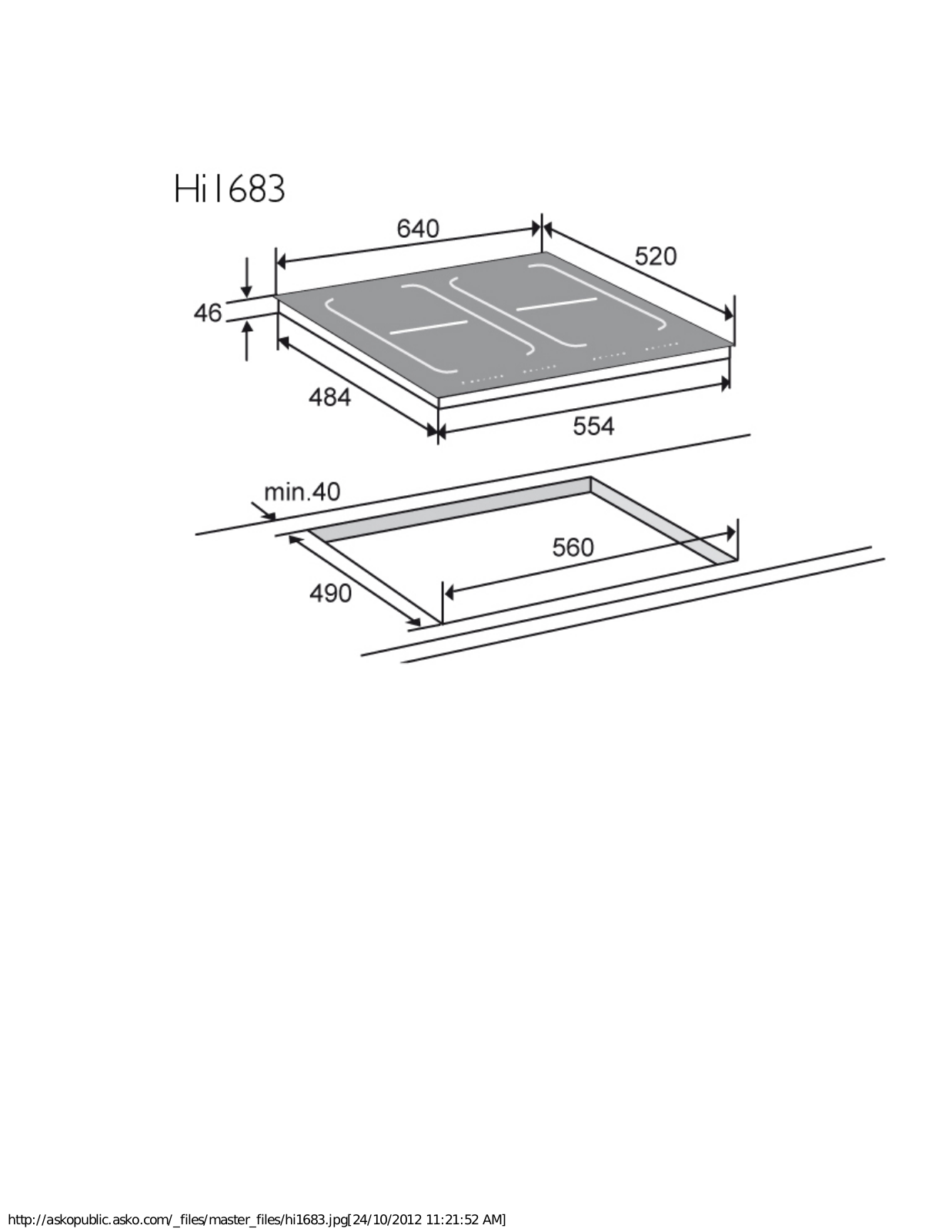 Asko HI1683 Installation Instructions