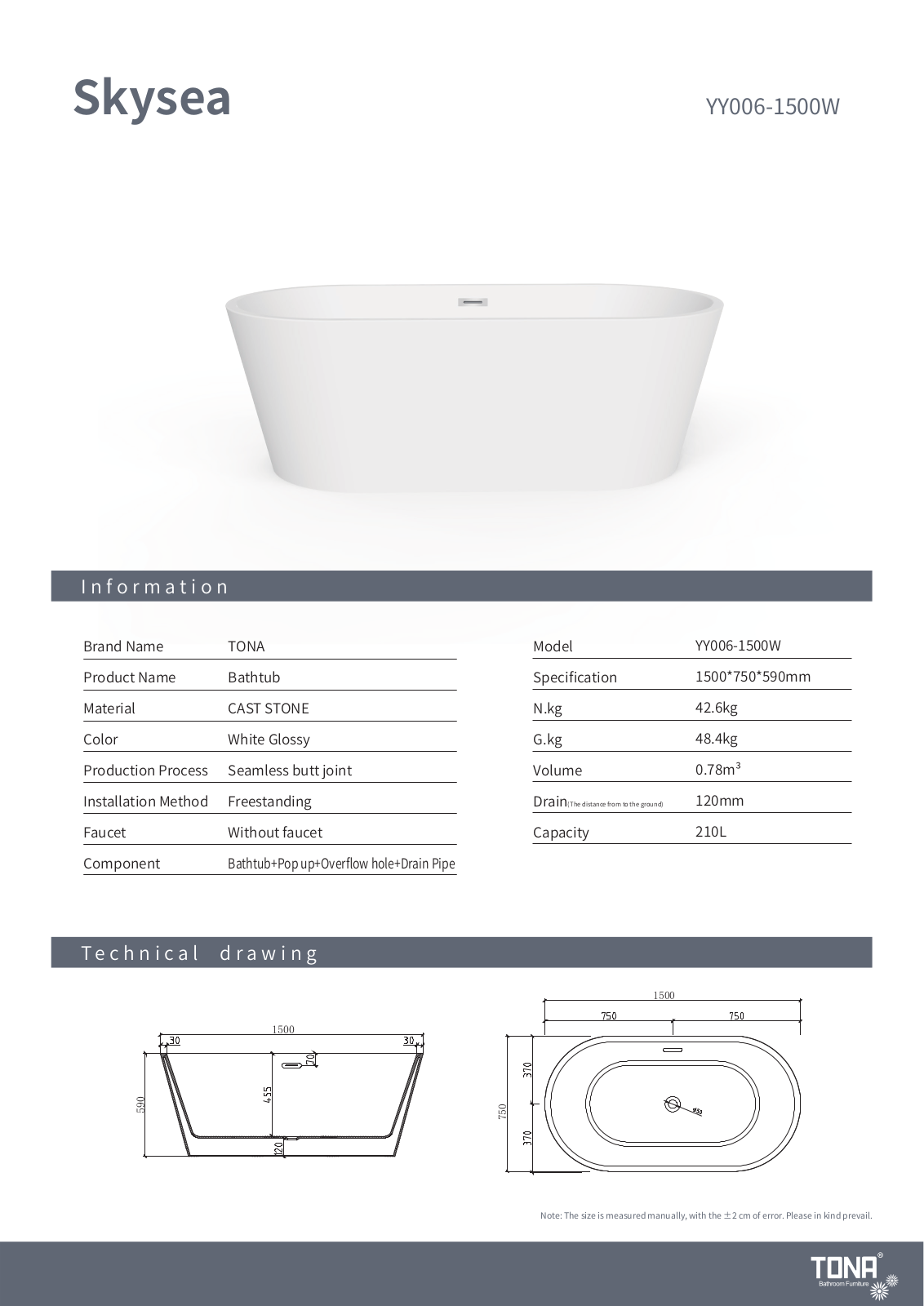 TONA TONA1052 Specifications - ManualMachine.com