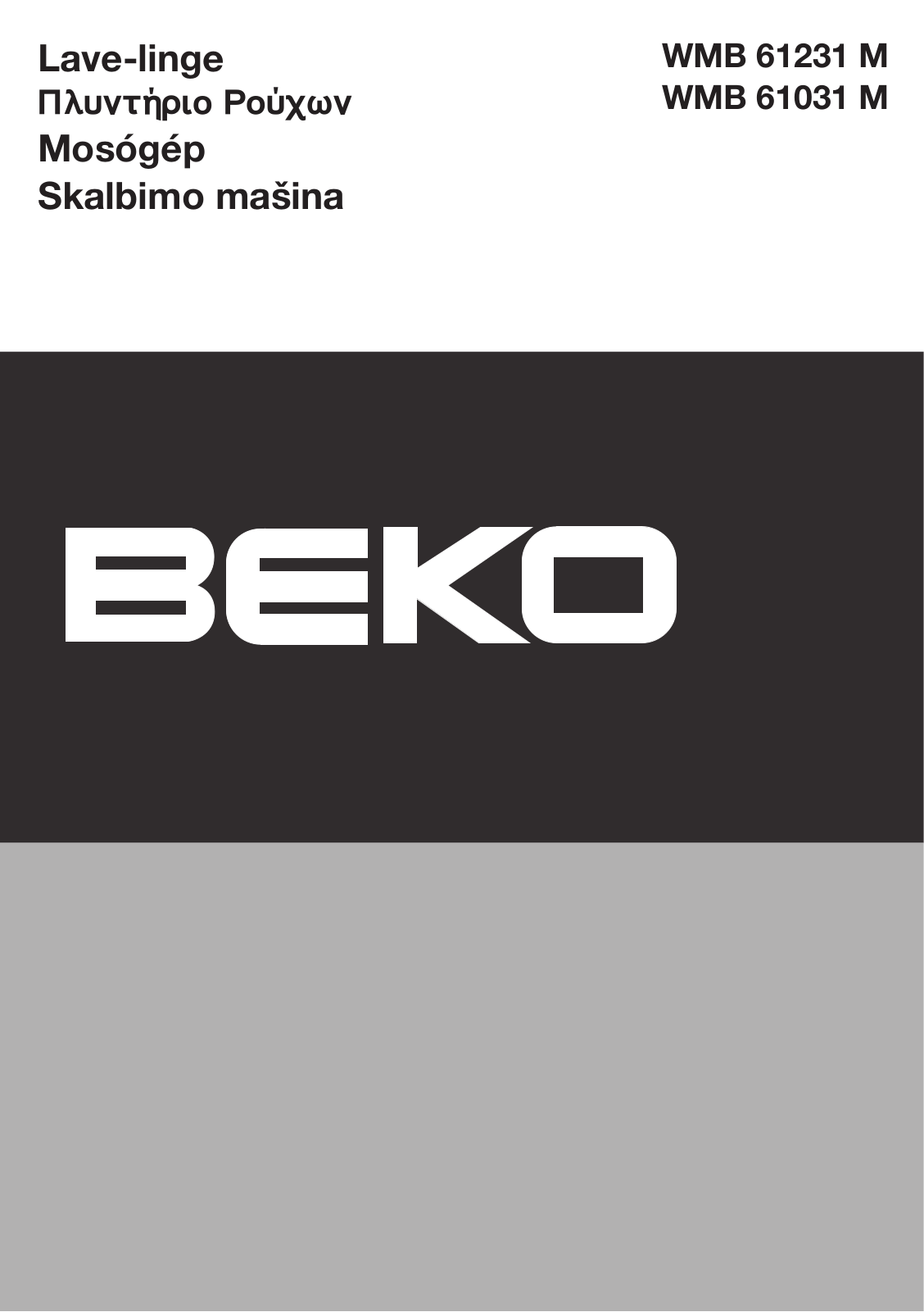 Beko WMB 61231 M, WMB 61031 M User manual