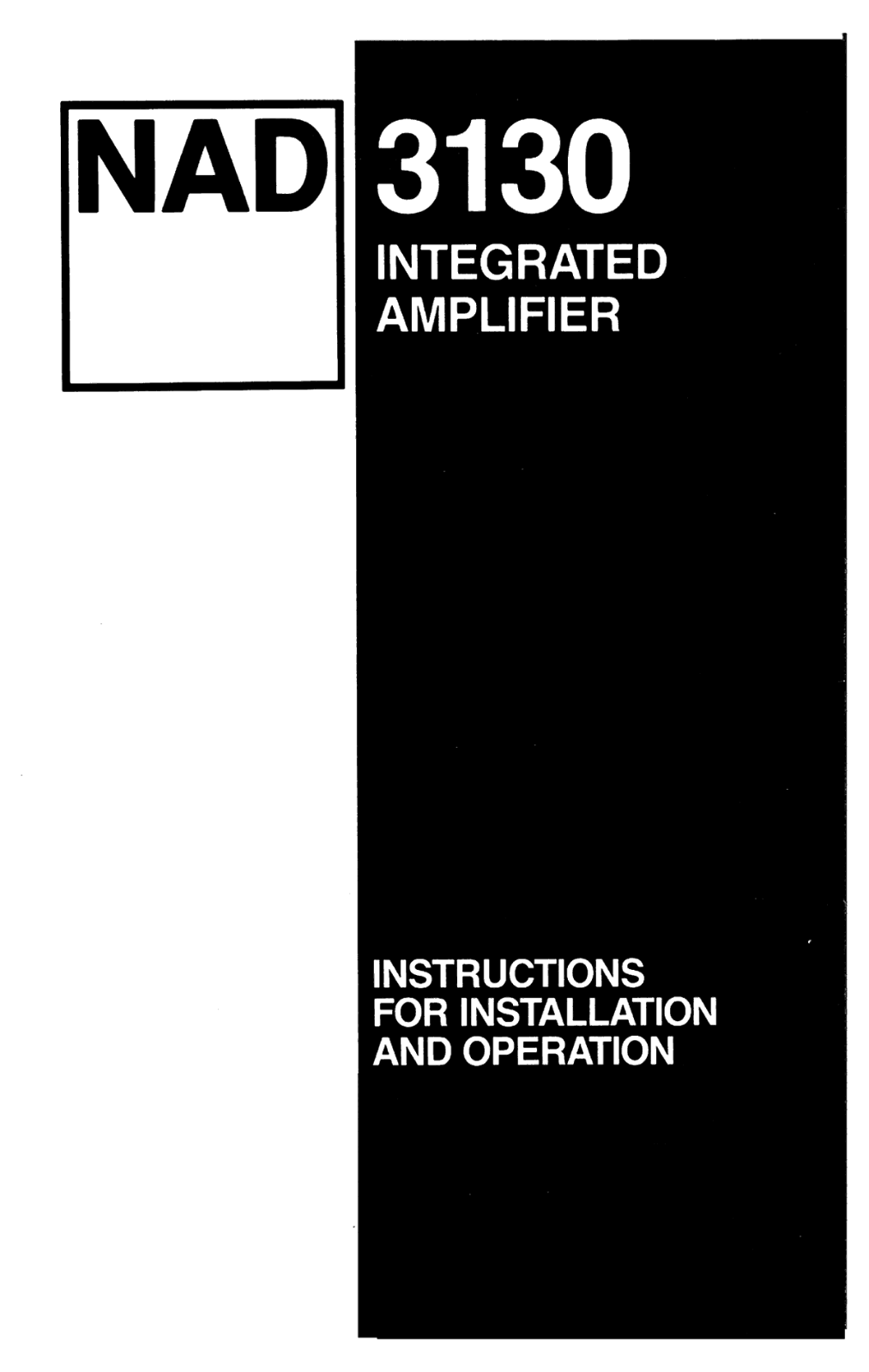 NAD 3130 Owners manual