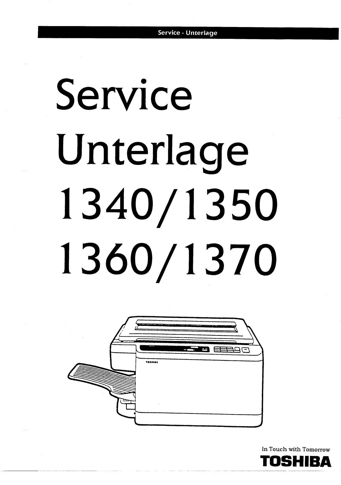 Toshiba 1370, 1360, 1350, 1340 Service Manual