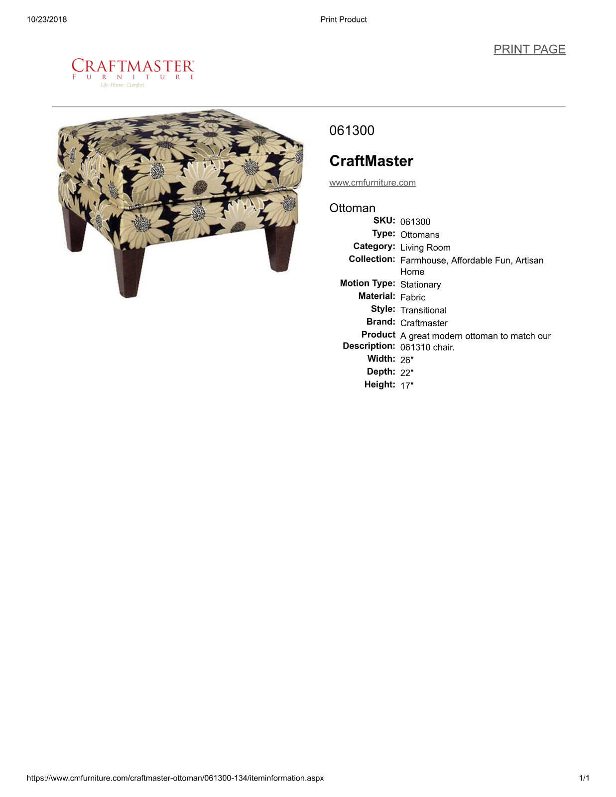 Craftmaster CAE10041 Specifications - ManualMachine.com