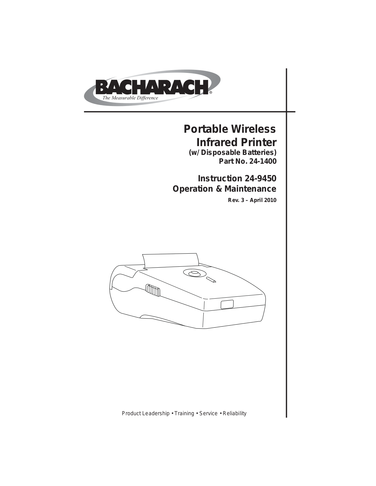 Bacharach Portable Wireless Infrared Printer Operating Manual