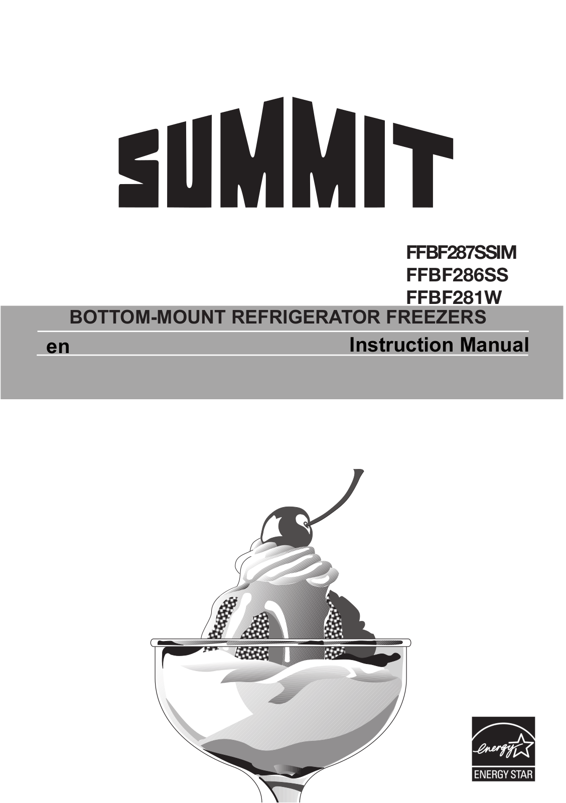 Summit FFBF281WIM, FFBF281WLHD User Manual