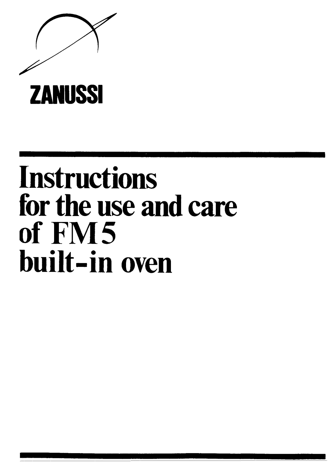 Zanussi FM5 User Manual