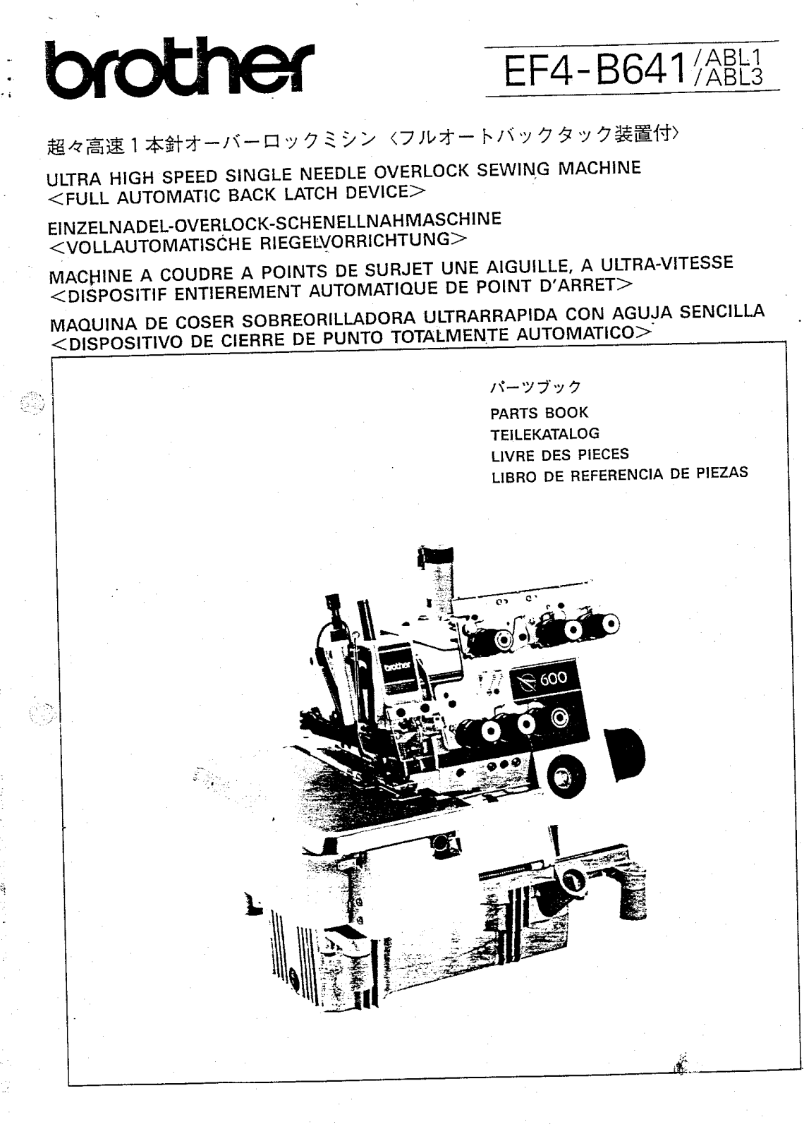 BROTHER EF4-B41/ABL1, EF4-B41/ABL3 Parts List