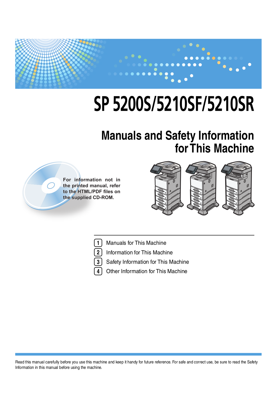 Ricoh SP 5200S, SP 5210SF, SP 5210SR User Manual