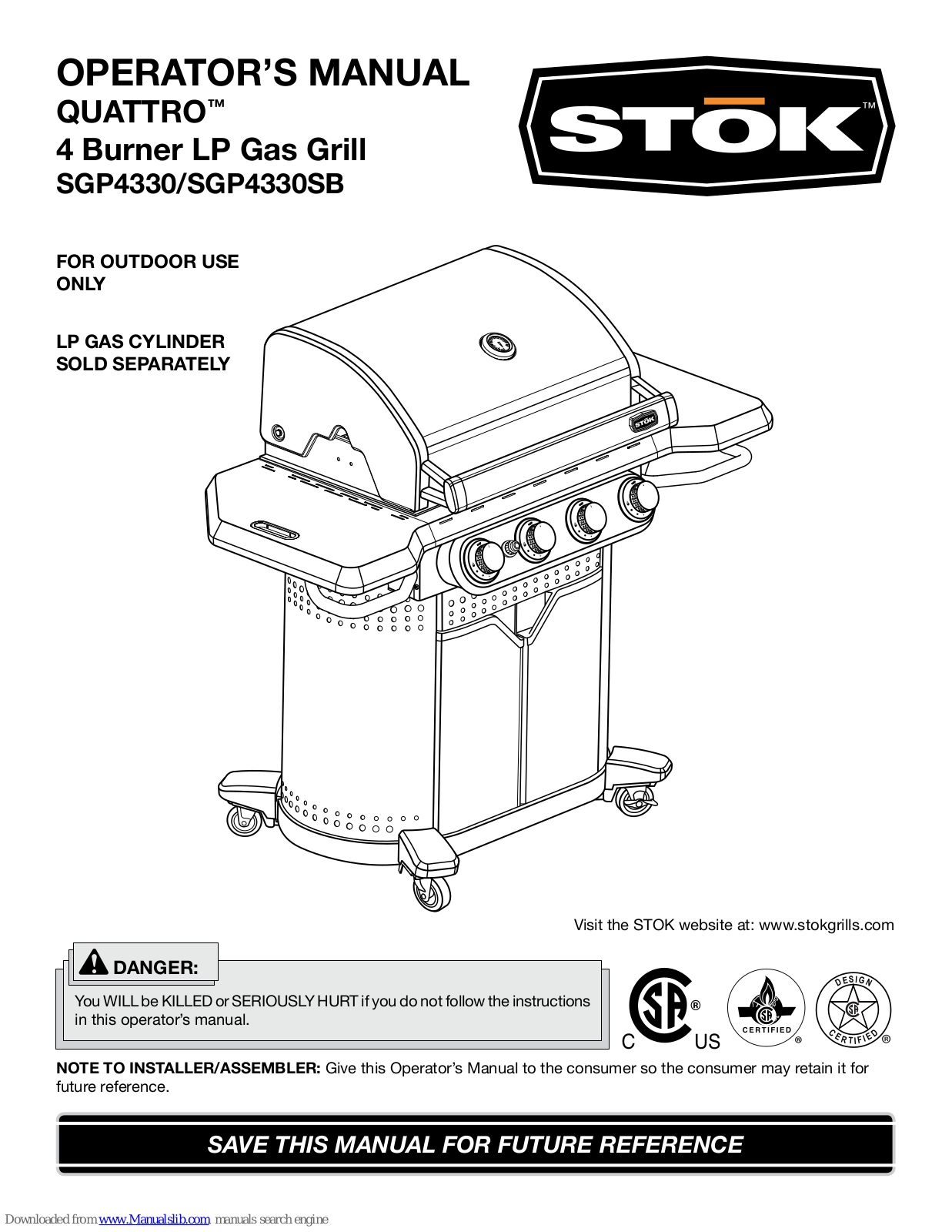 Stok Sgp4330, Sgp4130n Owner's Manual