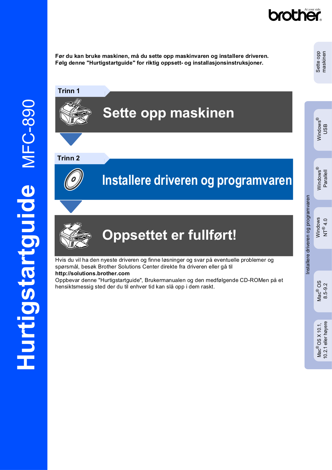 Brother MFC-890 Quick start guide