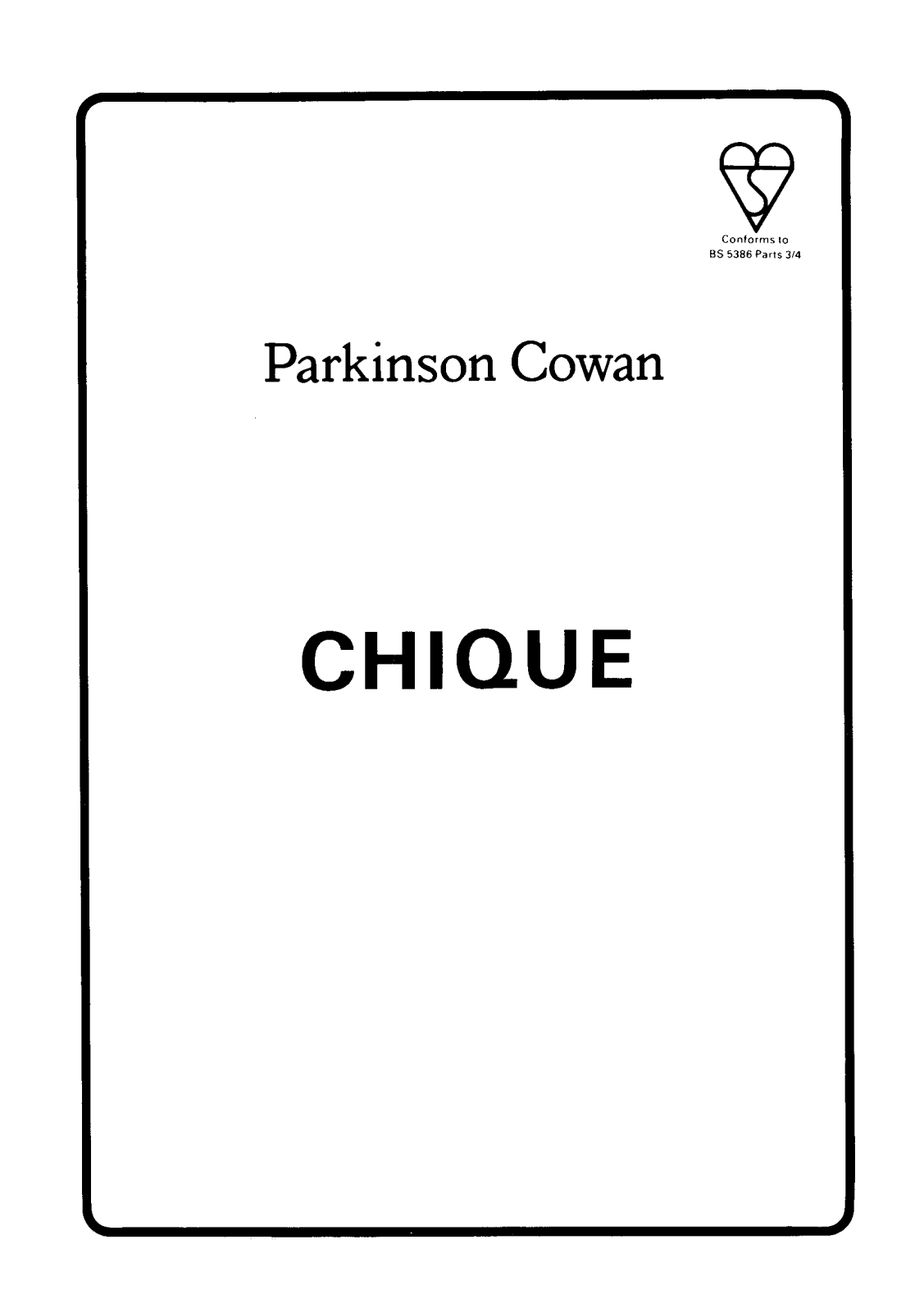 Parkinson Cowan Chique, 1154579Z, 1154579 User Manual