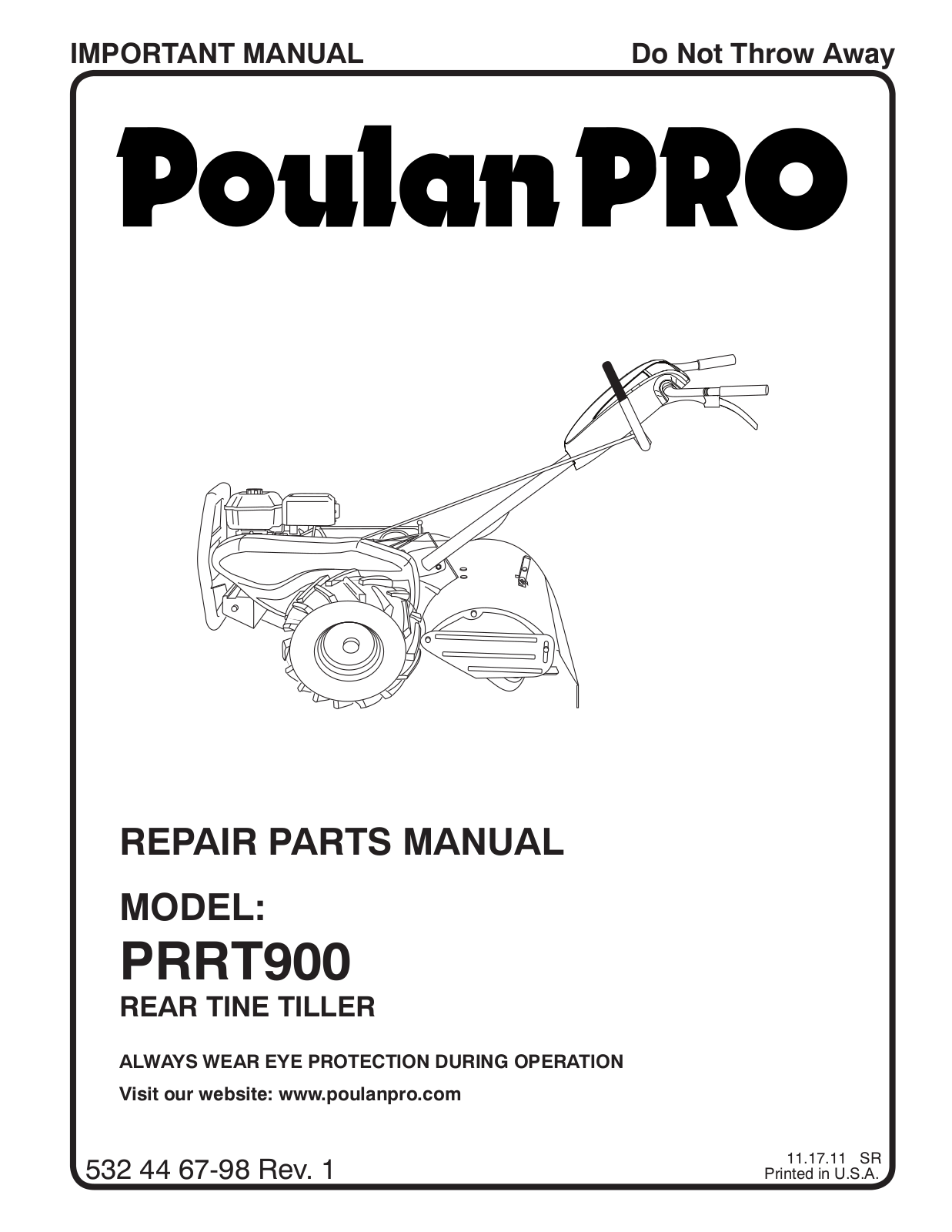 Poulan PRRT900 User Manual