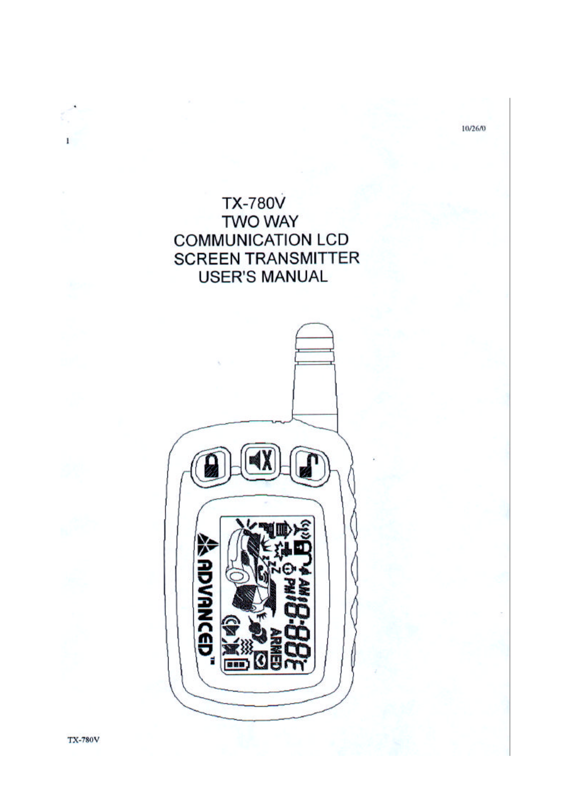 Advance Security TX-780V User Manual