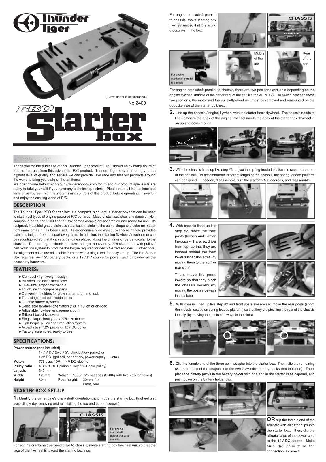 Thunder Tiger PRO Starter box User Manual