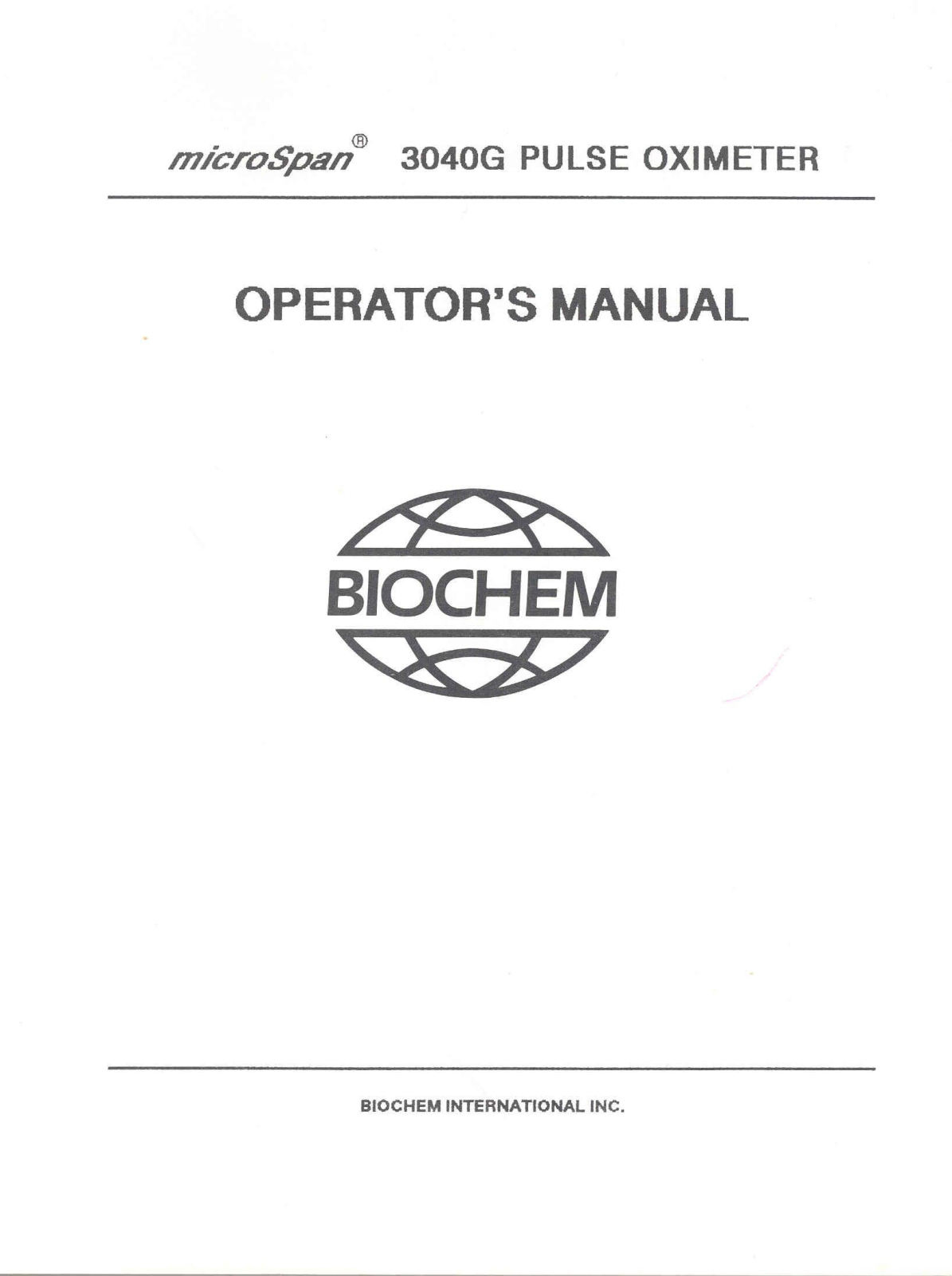 BIOCHEM microSpan 3040G User manual - ManualMachine.com