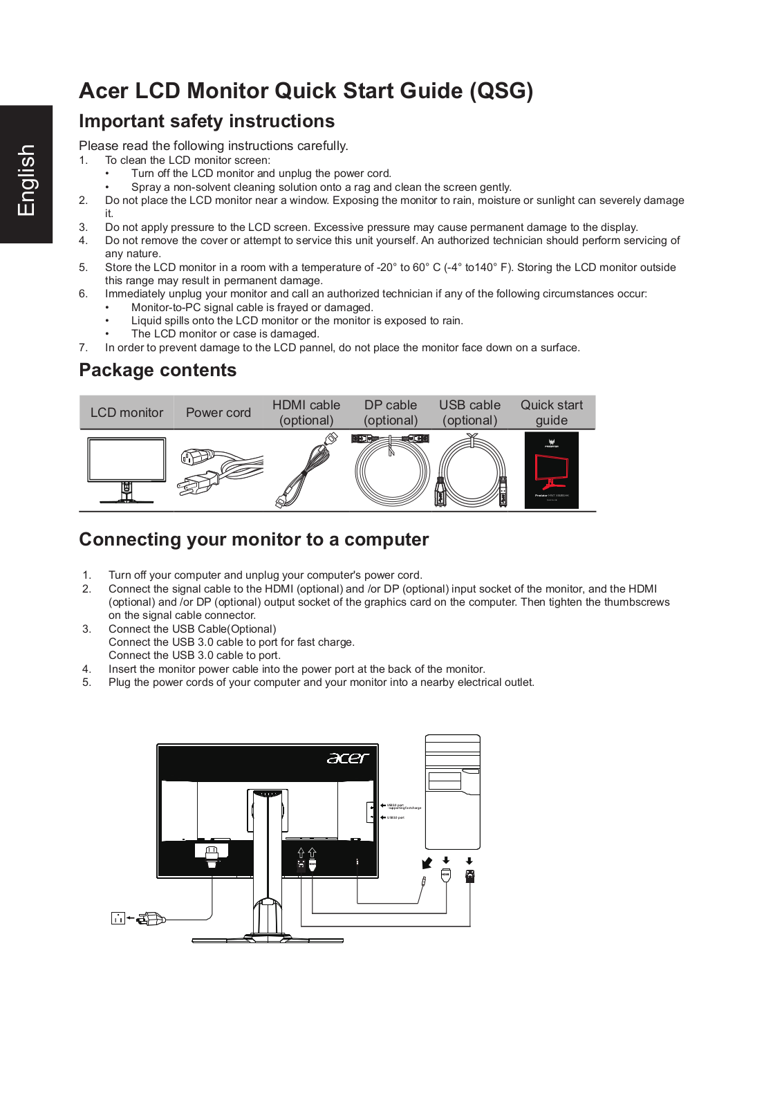 Acer UM.PX1EE.001 Quick Start Guide