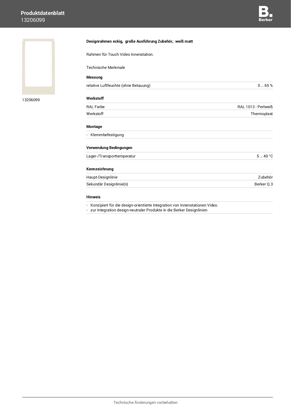Berker 13206099 User Manual