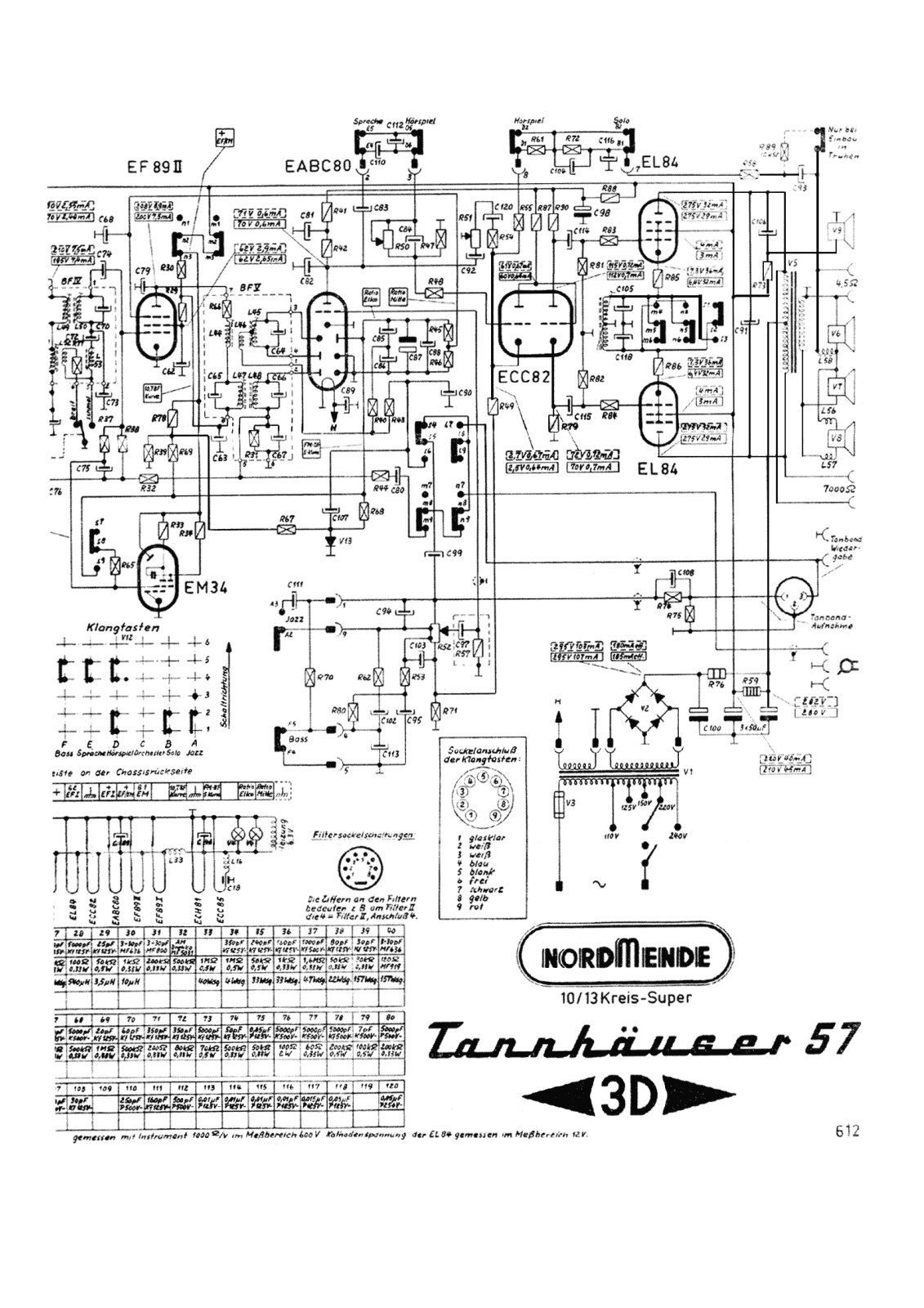 Nordmende Arabella-58 Schematic